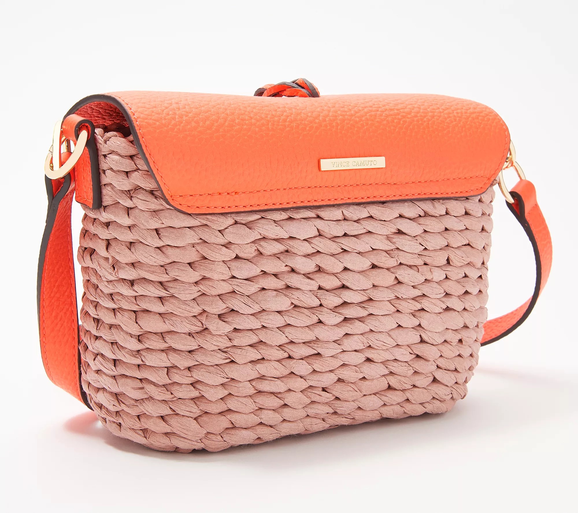 "As Is" Vince Camuto Straw Crossbody Handbag Kiana