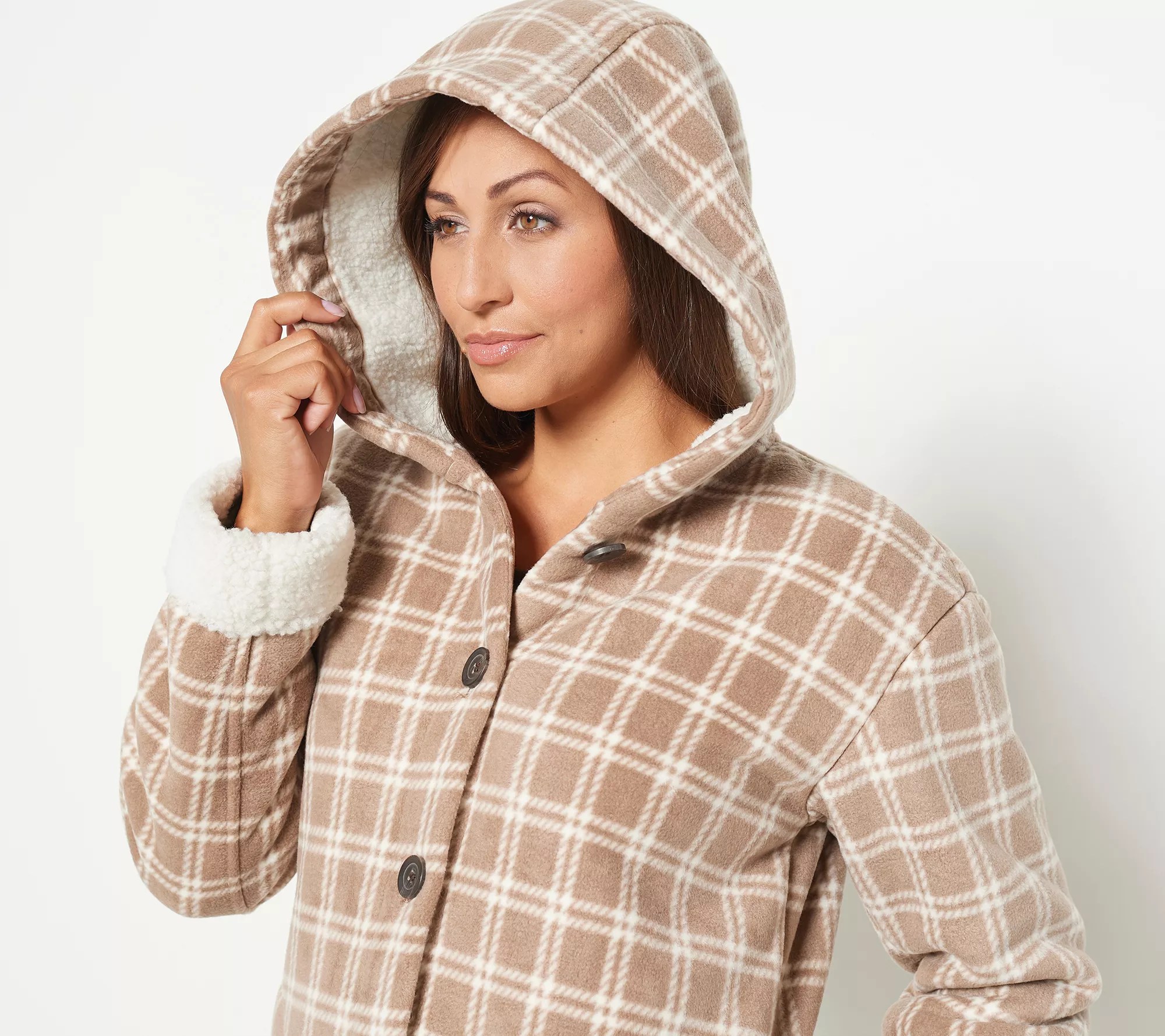 Centigrade Bonded Sherpa Lined Plaid Jacket