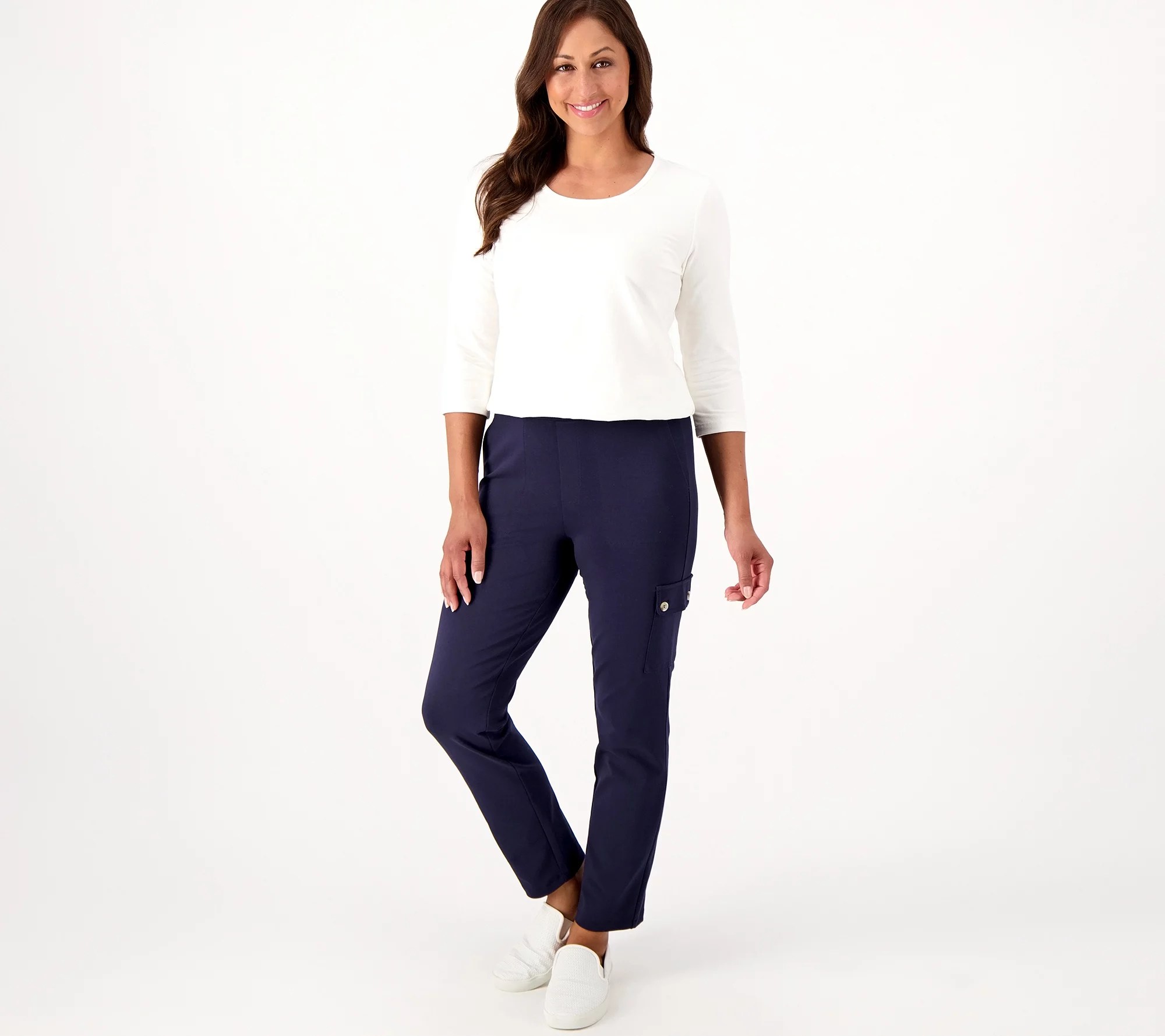 Susan Graver Weekend Regular Premium Stretch Slim Leg Ankle Pants