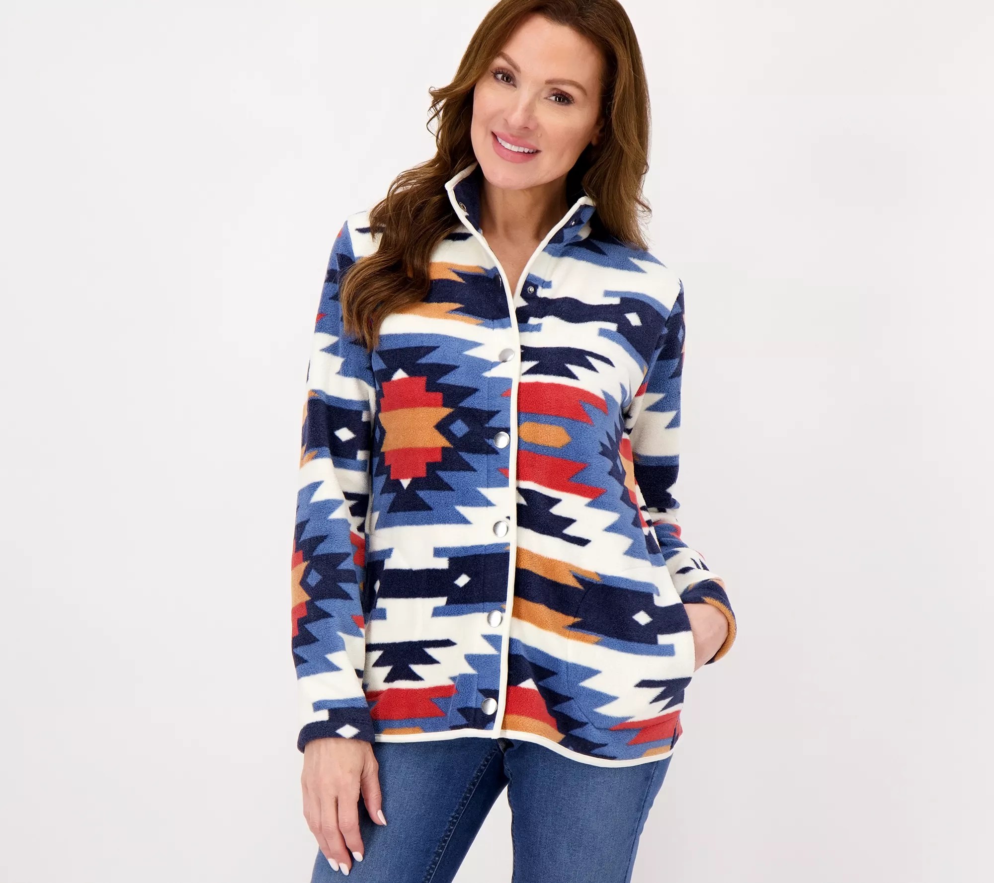 "As Is" Denim & Co. Canyon Retreat Southwest Fleece Jacket