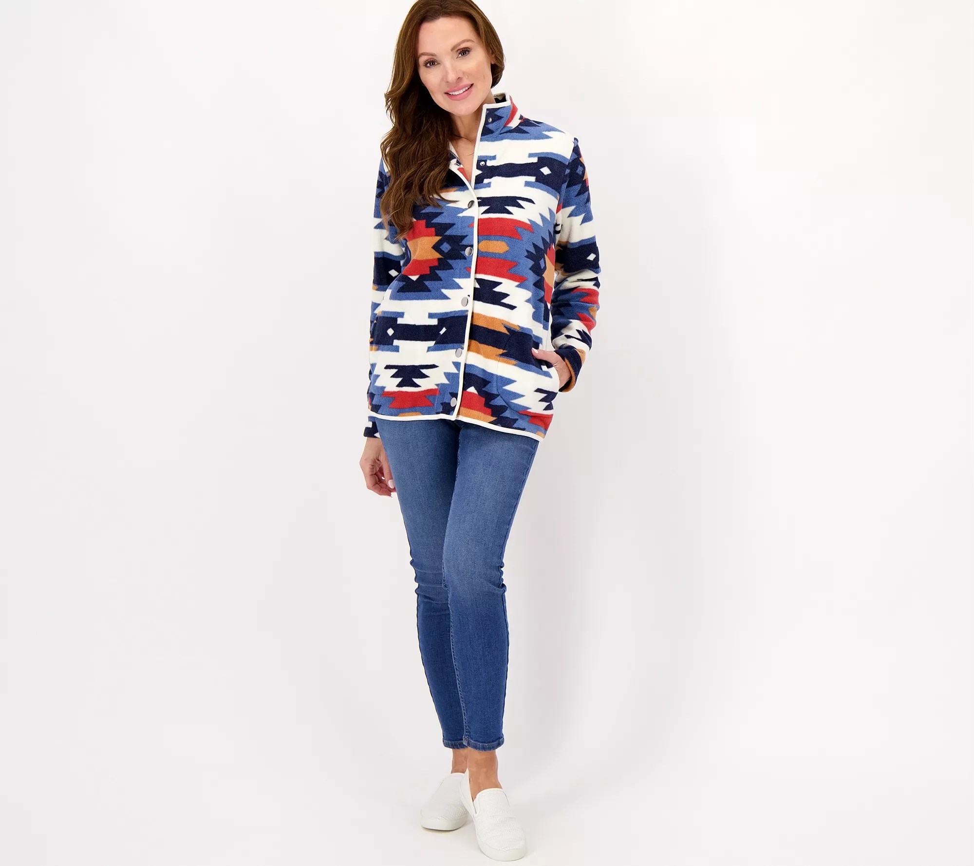 "As Is" Denim & Co. Canyon Retreat Southwest Fleece Jacket