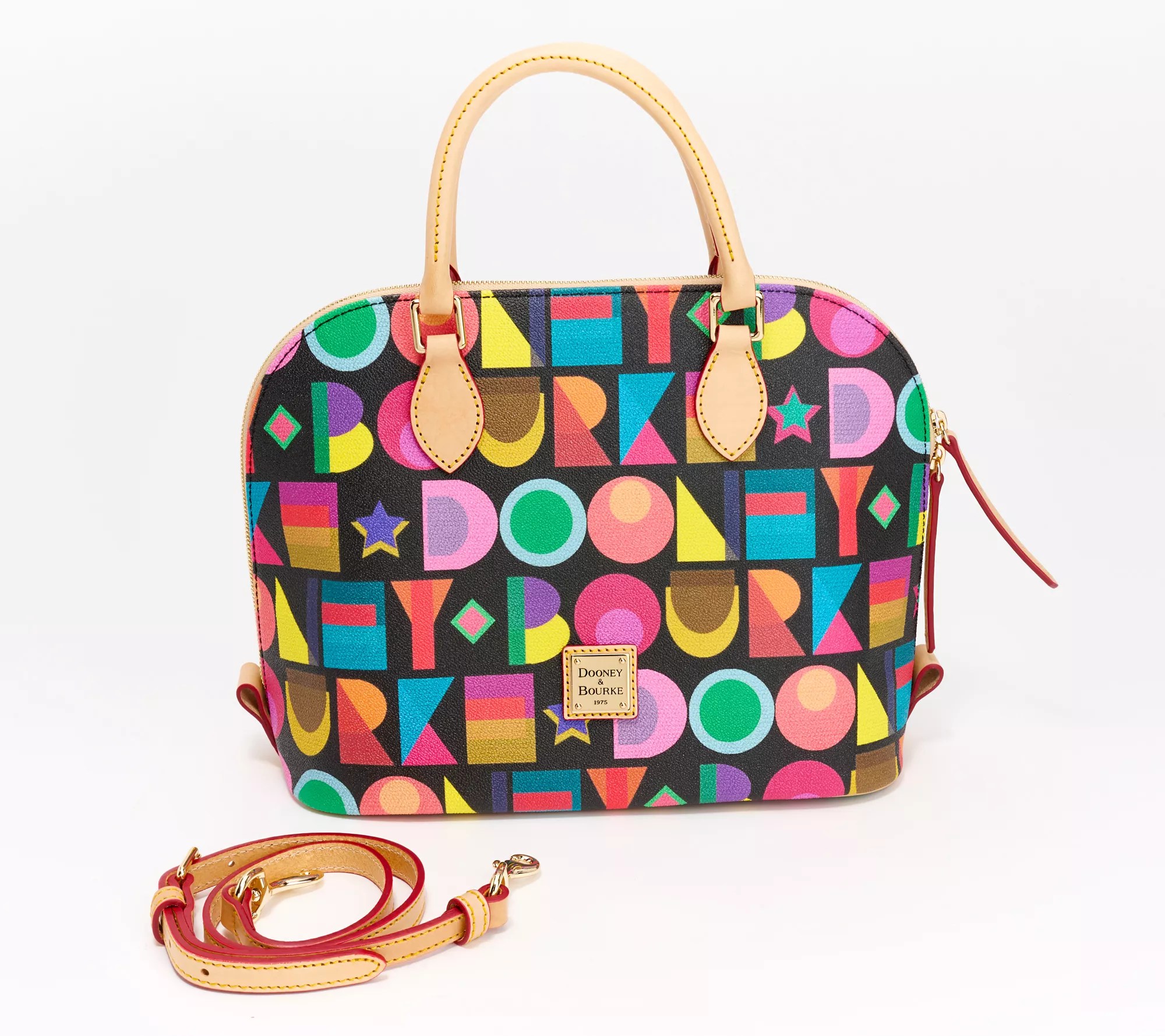 Dooney & Bourke Art Deco Coated Cotton Zip Zip Satchel