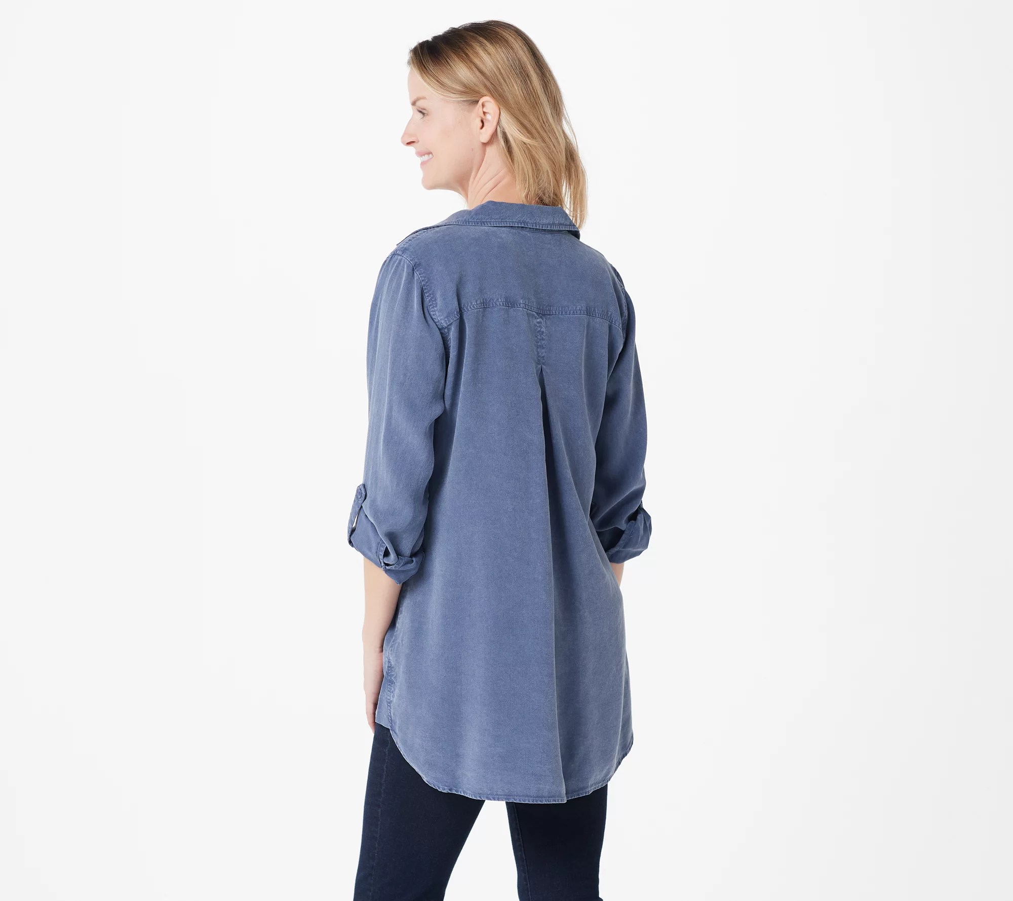 Side Stitch Mineral Wash Tencera Button Front Shirt