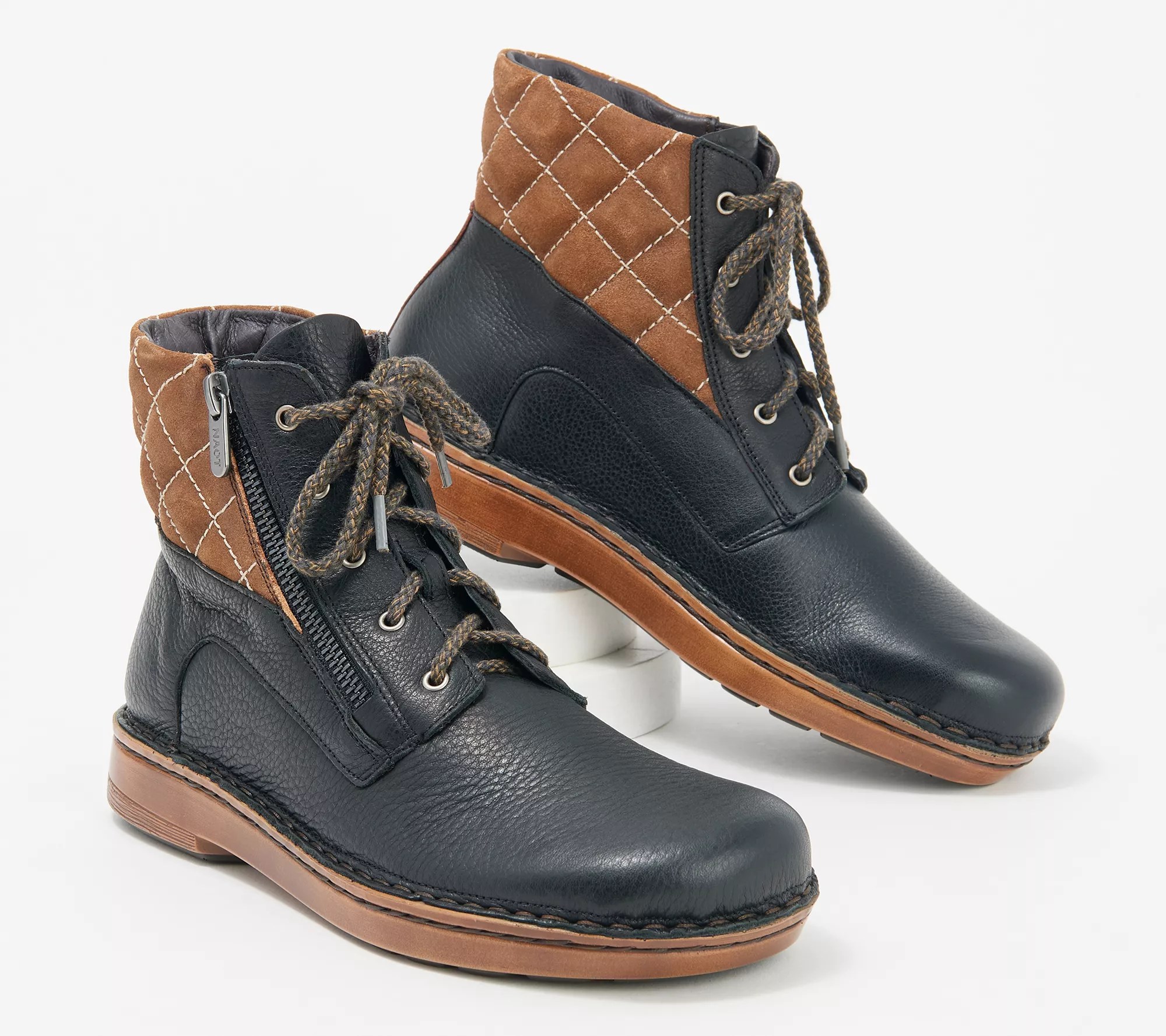 Naot Leather LaceUp Boots Castera