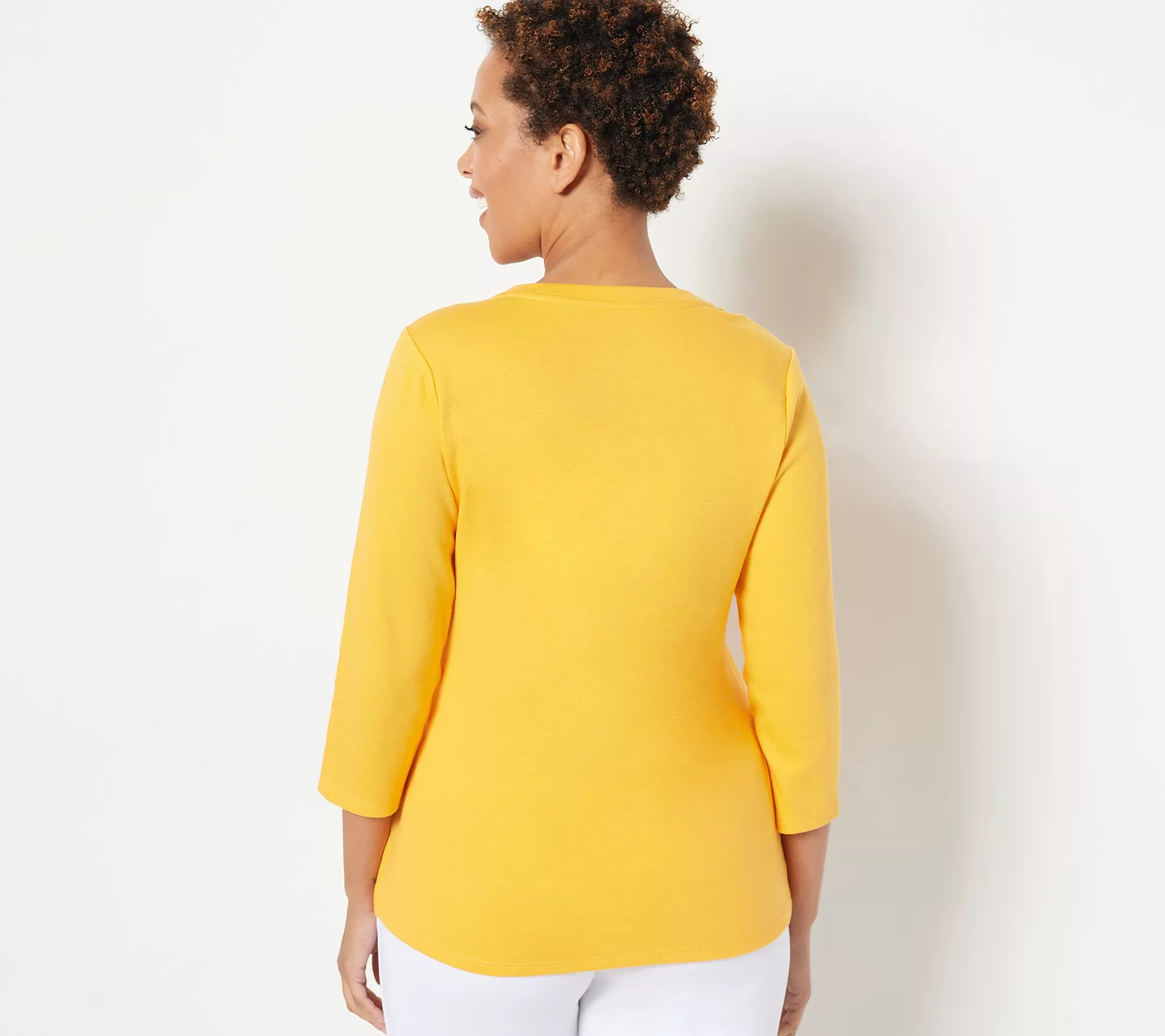 "As Is" Sport Savvy Interlock VNeck 3/4 Sleeve Top
