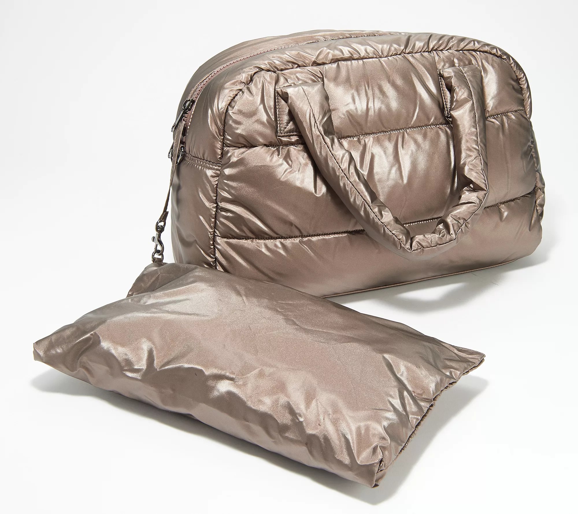 Zuda Convertible Quilted Nylon Duffel Bag with Removable Pouch