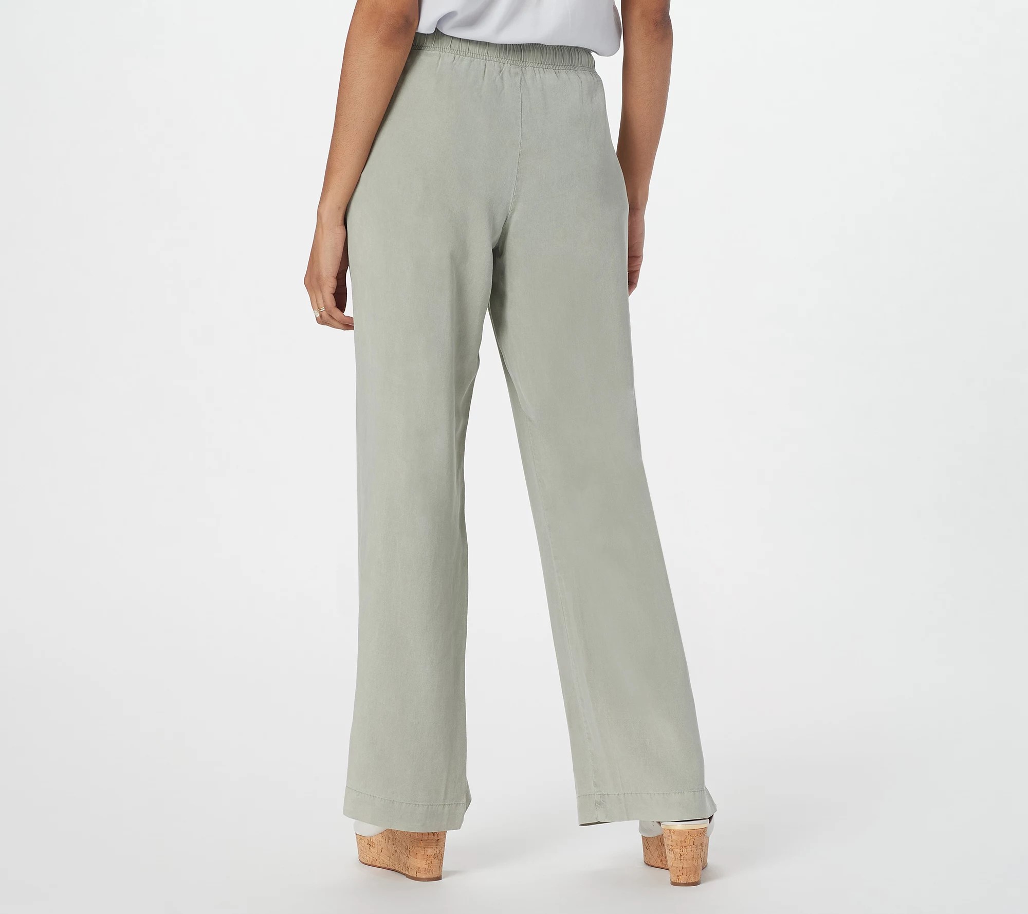 "As Is" Side Stitch Tencera WideLeg Pants with Side Slits