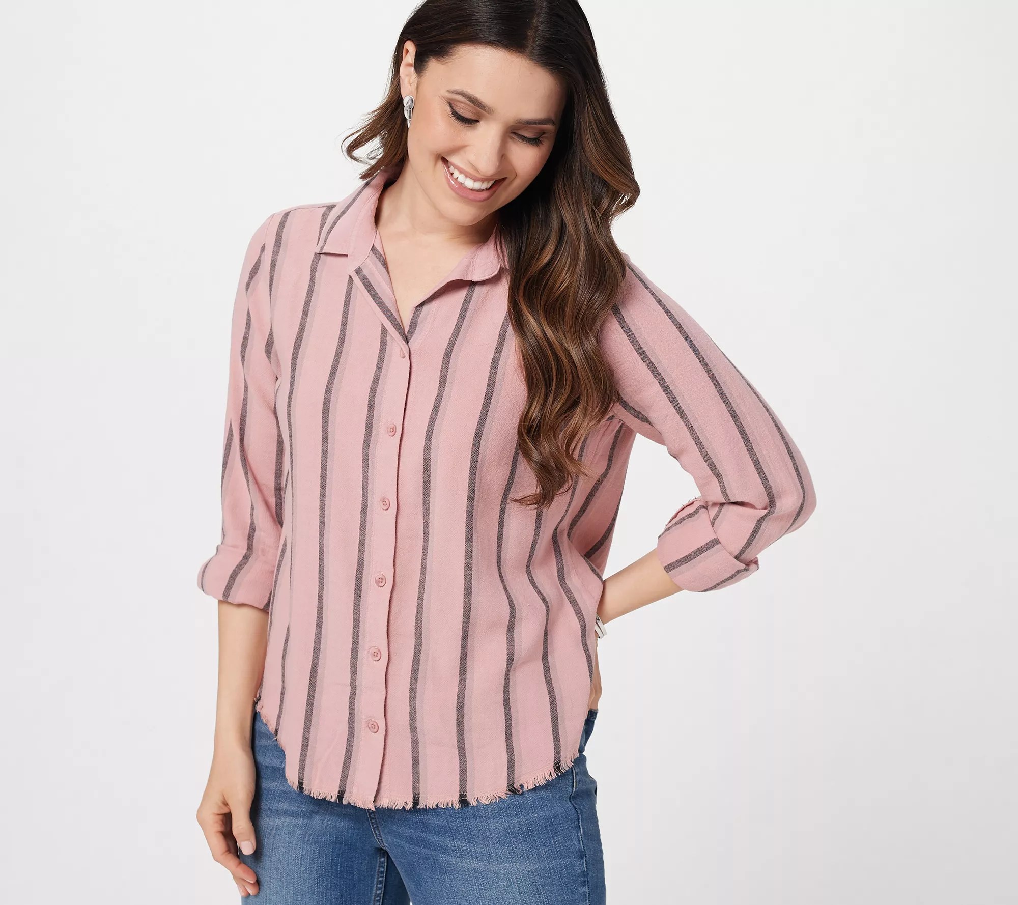 Side Stitch Timeless Textured Stripe Button Down Shirt