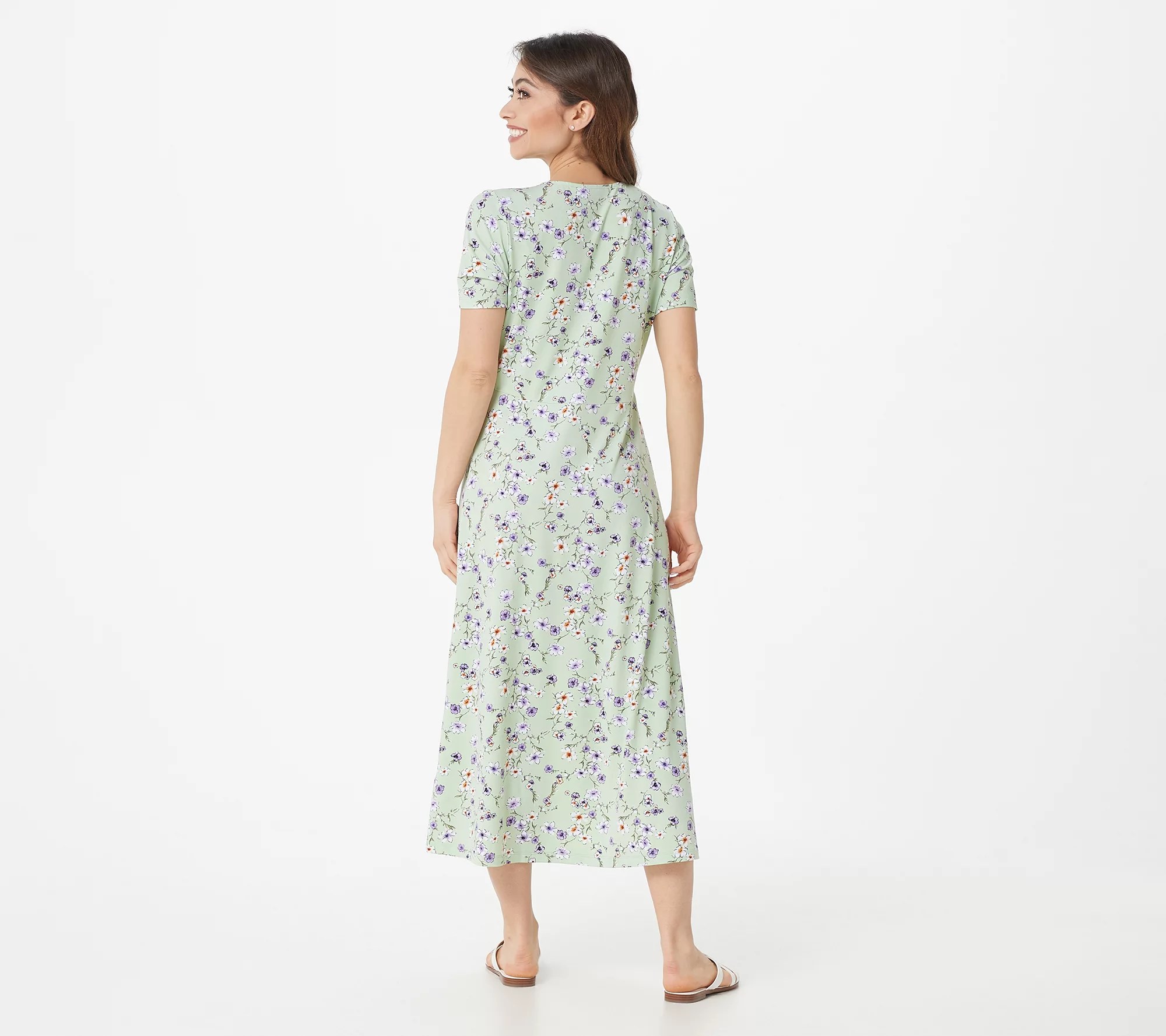 Joan Rivers Petite Floral Garden Jersey Knit Midi Dress