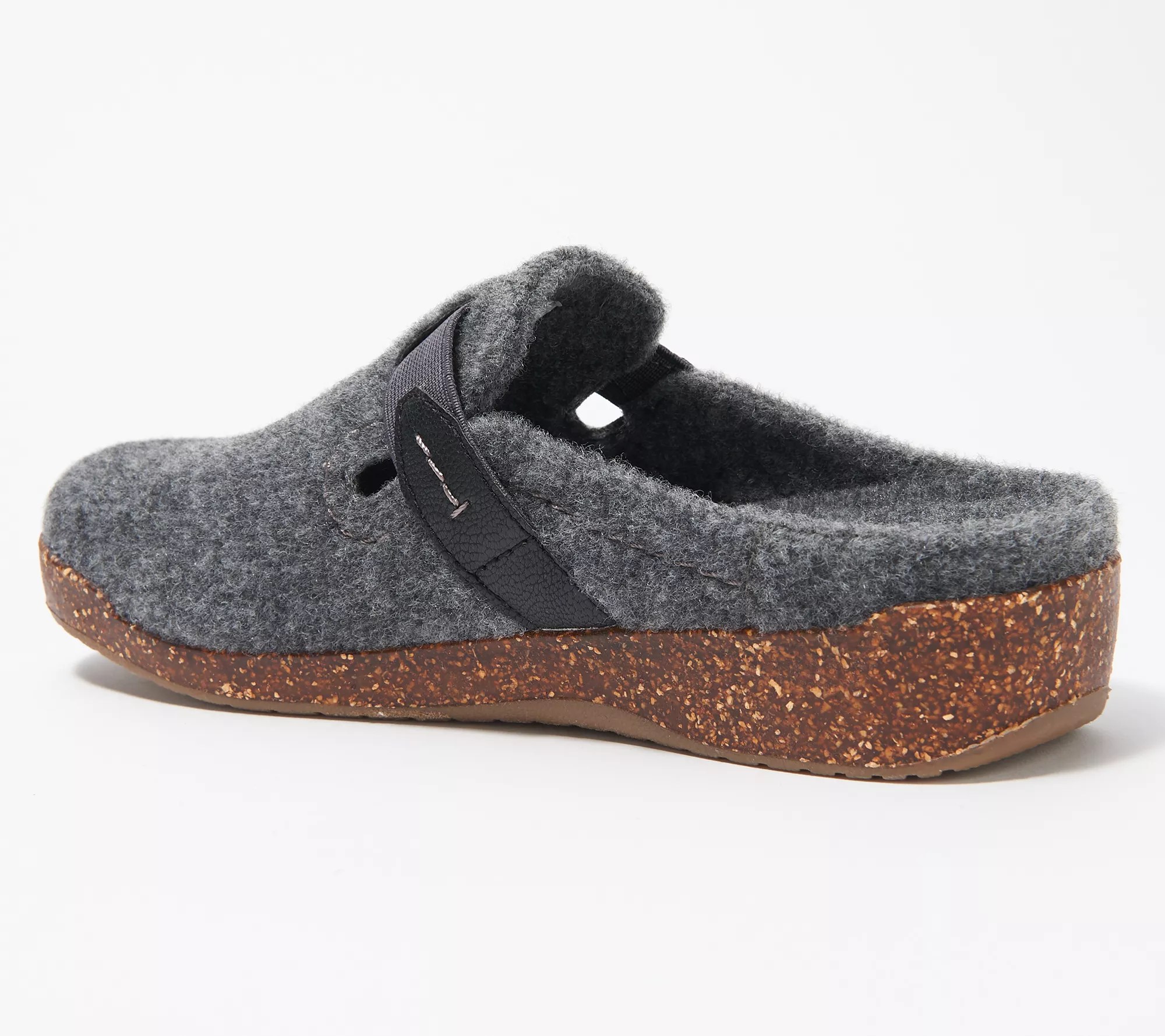 Earth Origins Felt SlipOn Clogs with Strap Detail Jenna