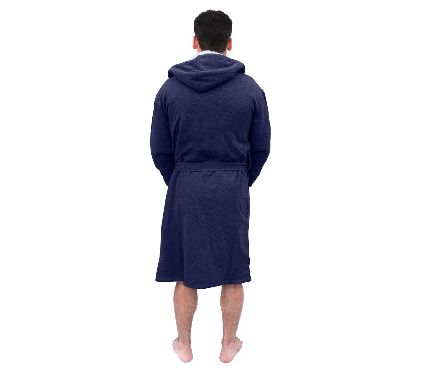 Dreamwave Men's Craftsman French Terry Robe with Hood Navy