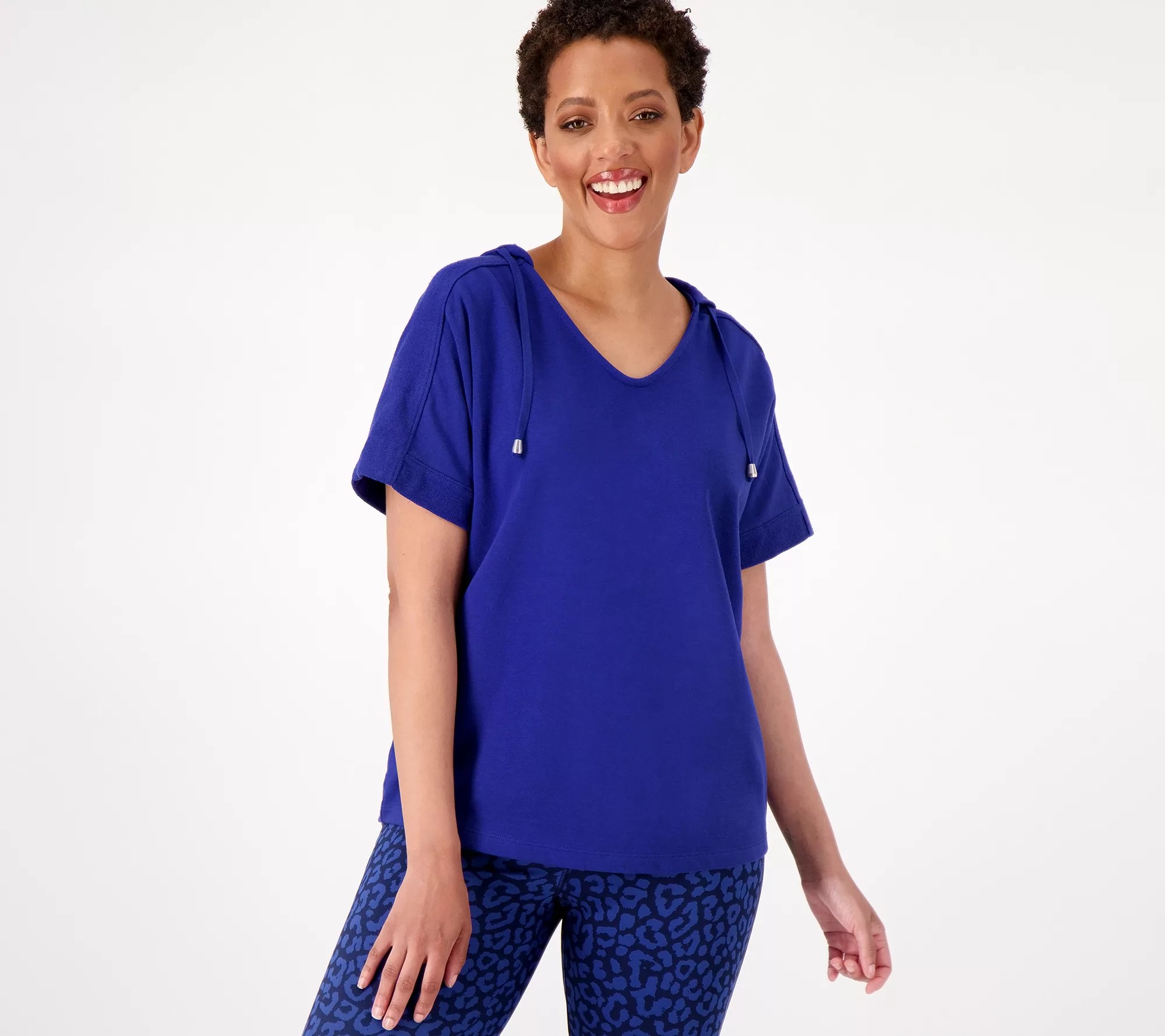 "As Is" Sport Savvy French Terry Short Sleeve Pullover