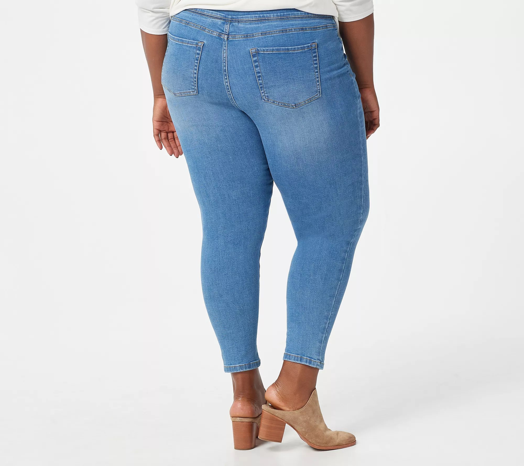 Denim & Co. Easy Stretch Denim Petite PullOn Jeggings
