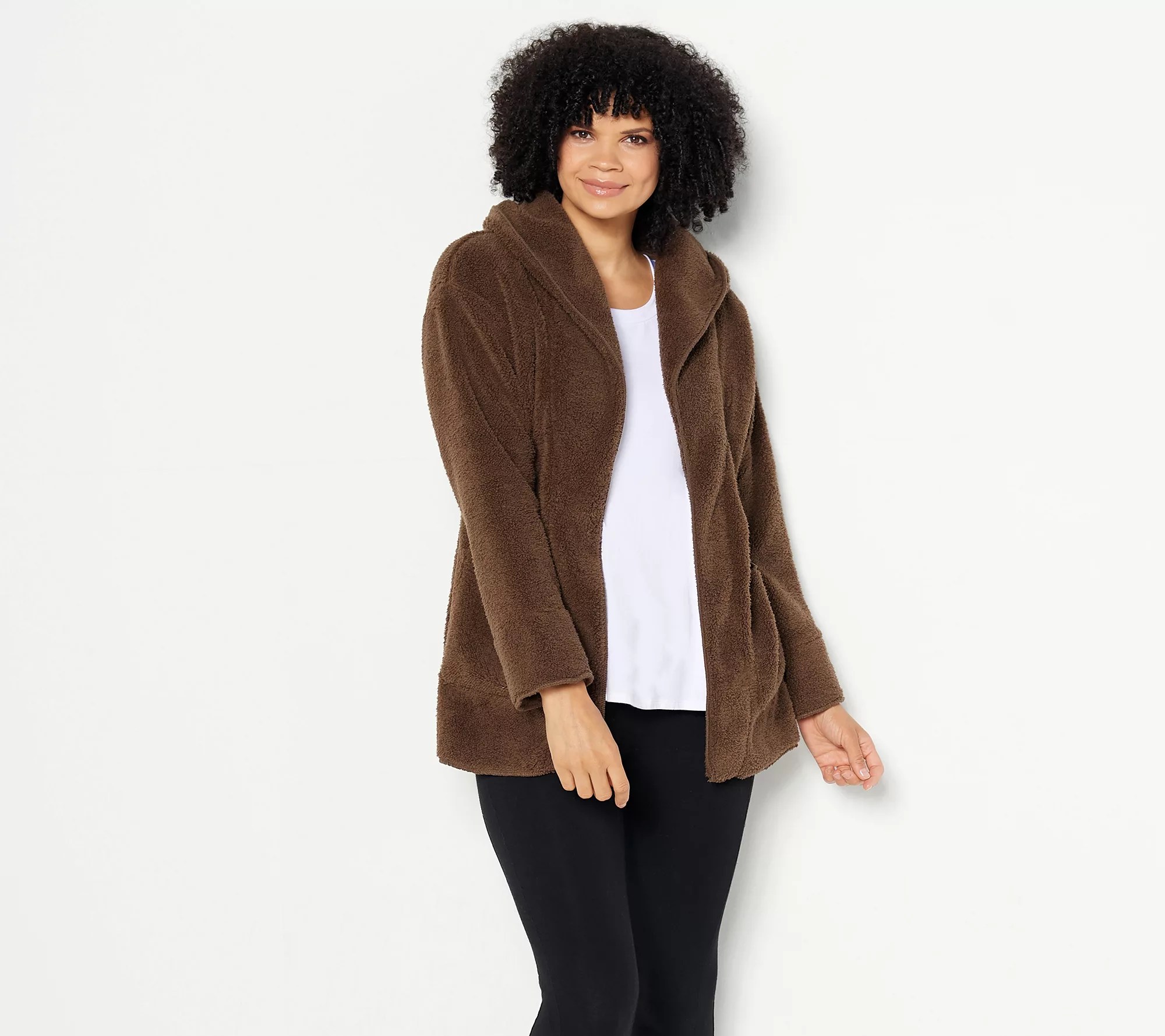 (QVC) Koolaburra by UGG Sherpa Fleece Shawl Collar Cardigan