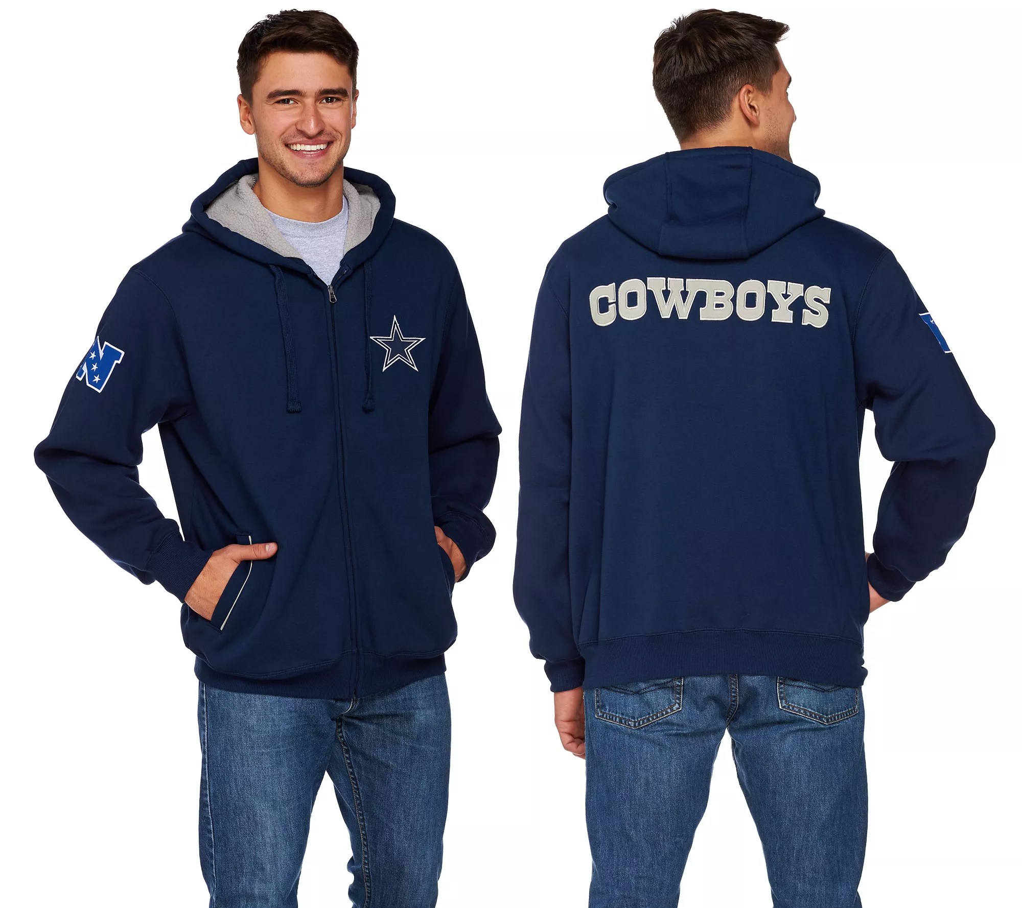 NFL Dallas Team Color Fully Lined Sherpa Hoodie