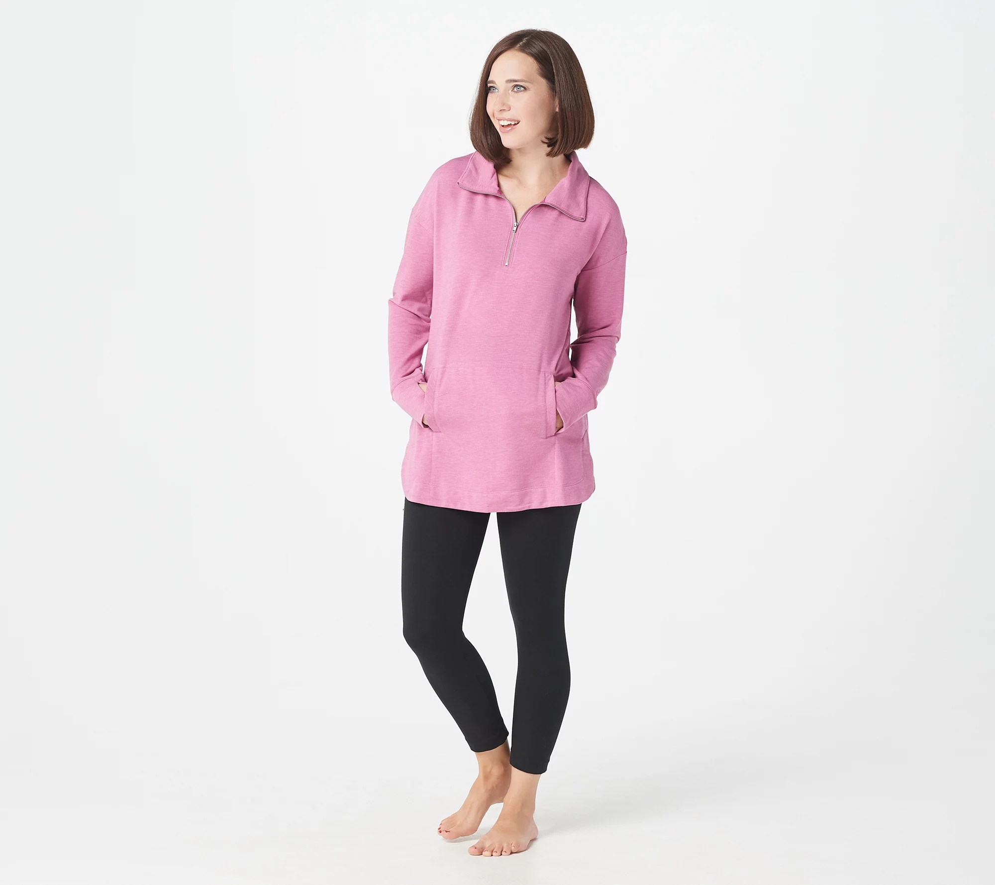 "As Is" Cuddl Duds Comfortwear Half Zip Pullover