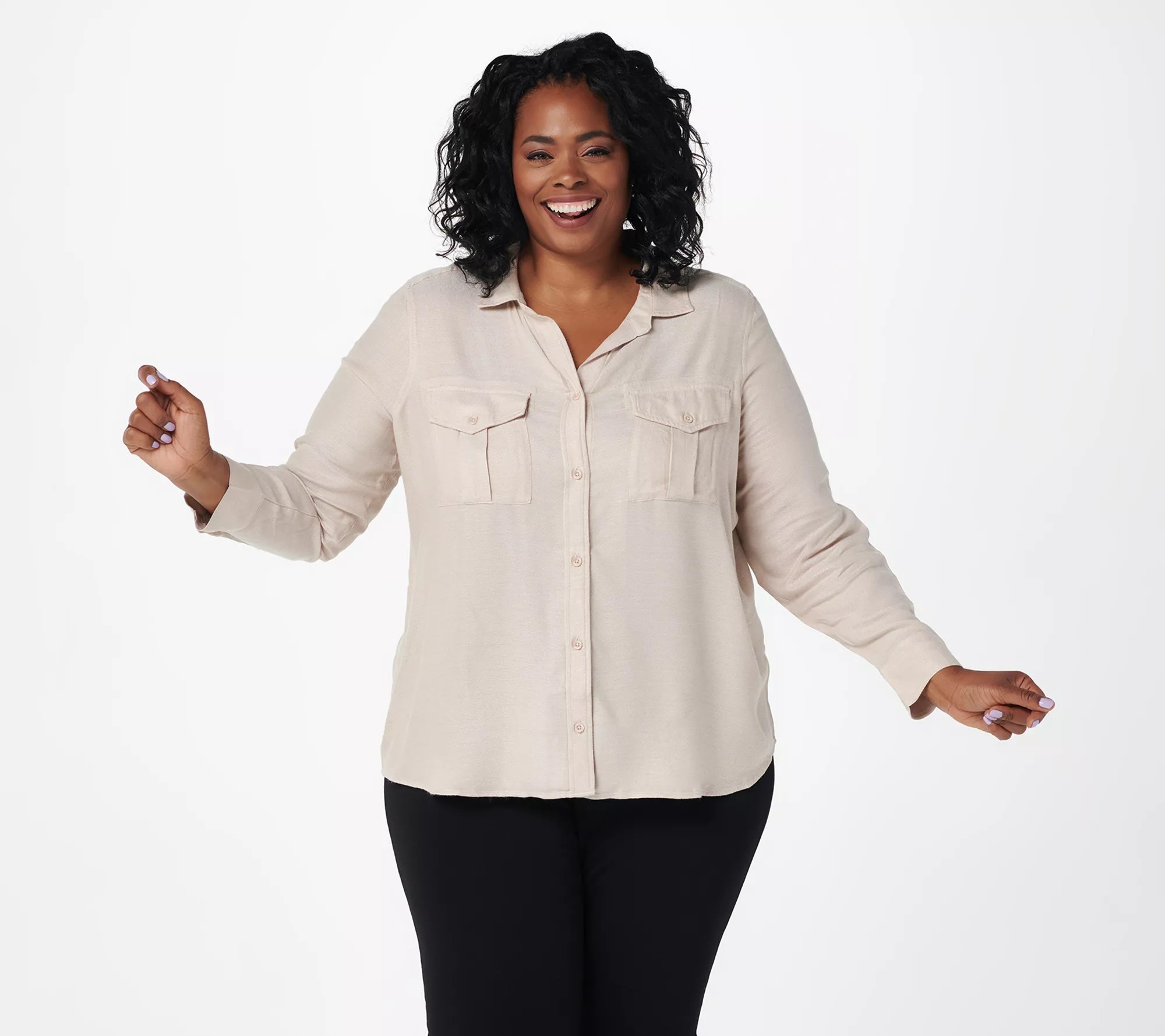 Side Stitch Long Sleeve Heathered Lux Utility Shirt