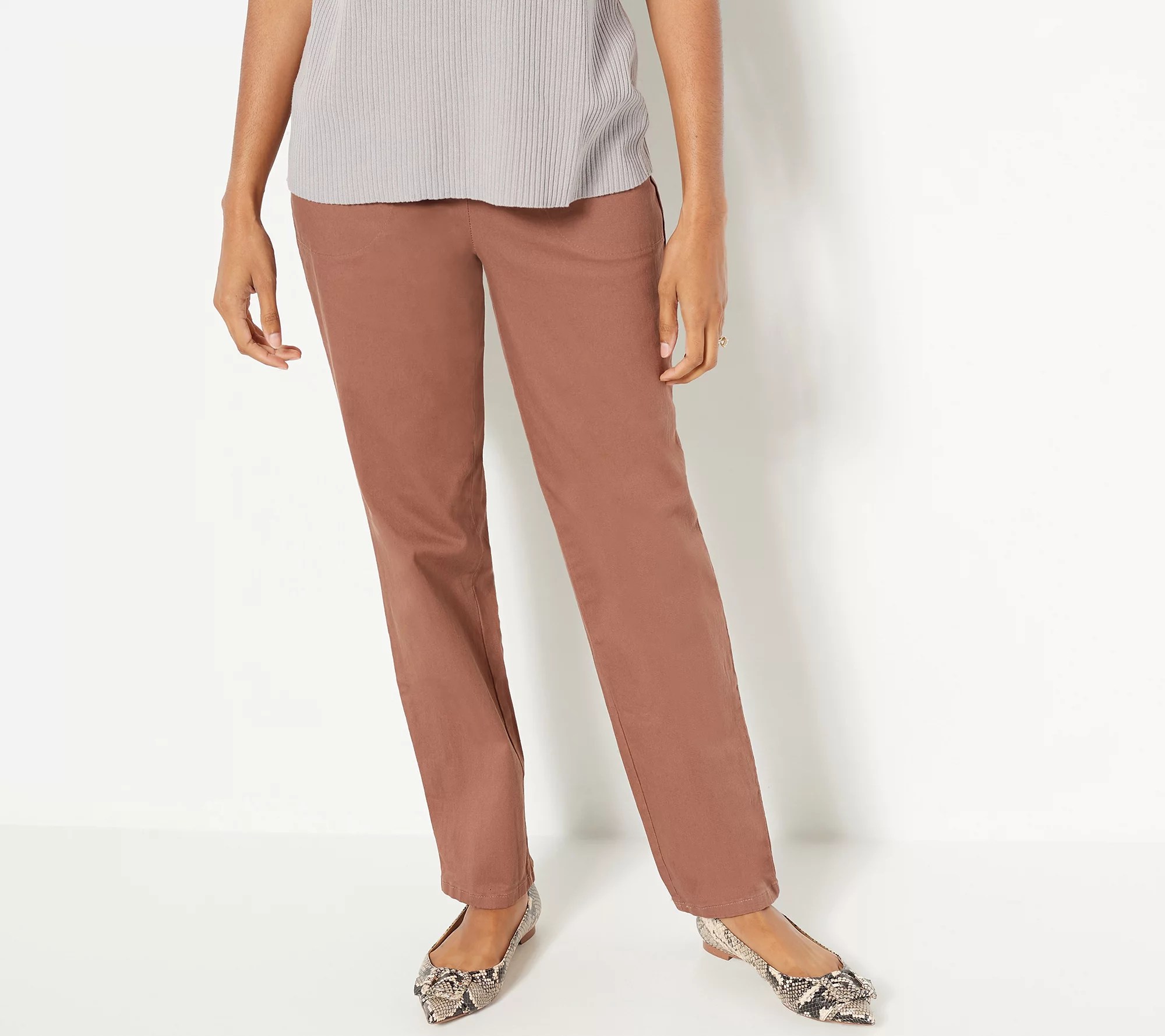 Denim & Co. Original Waist Stretch Tall Side Pocket Pants Seaonsal