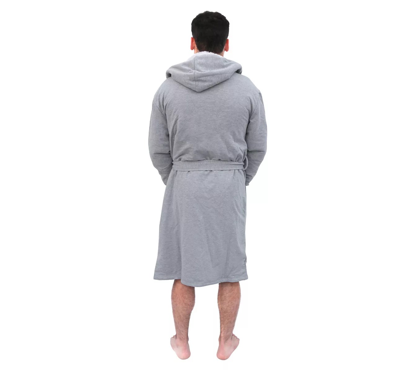 Dreamwave Men's Craftsman French Terry Robe with Hood Grey