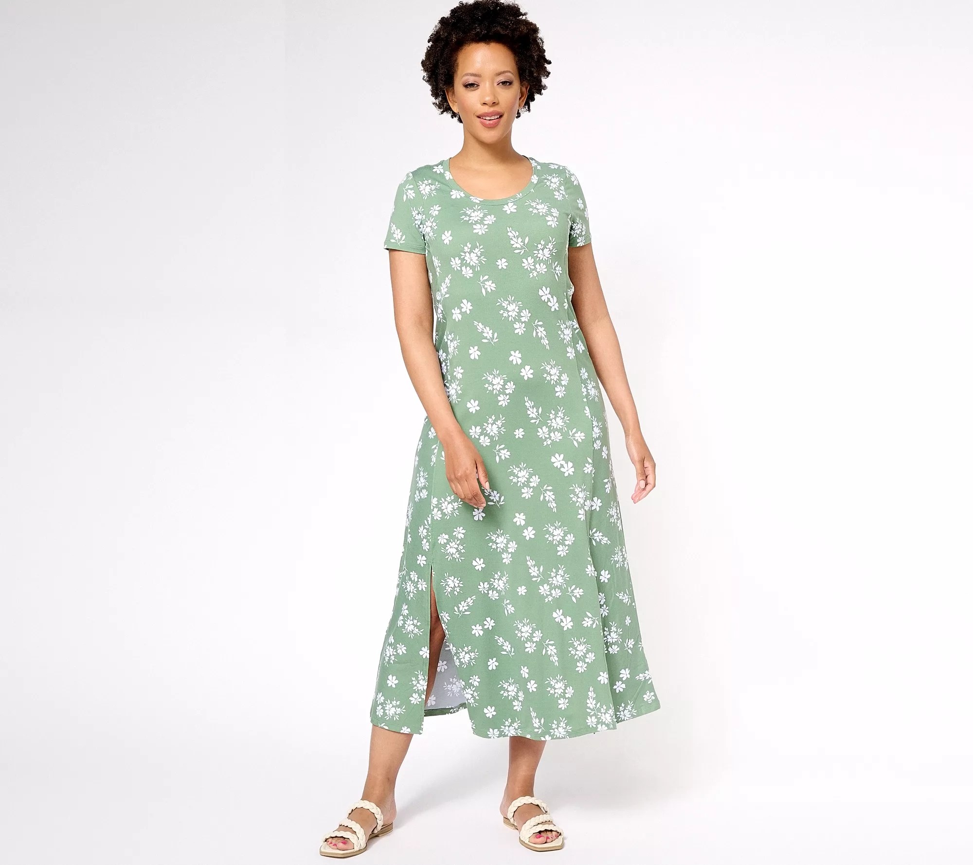 Cuddl Duds Flexwear ShortSleeve Maxi Dress
