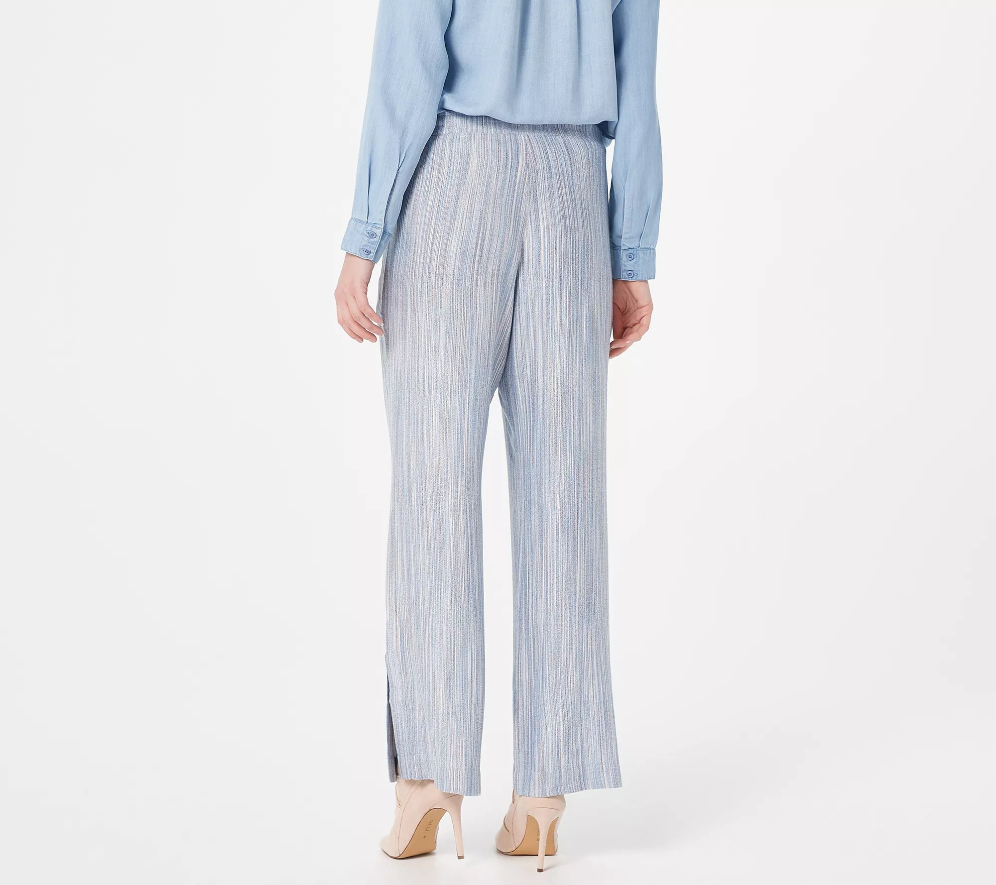 Side Stitch WideLeg Pants with Side Slit