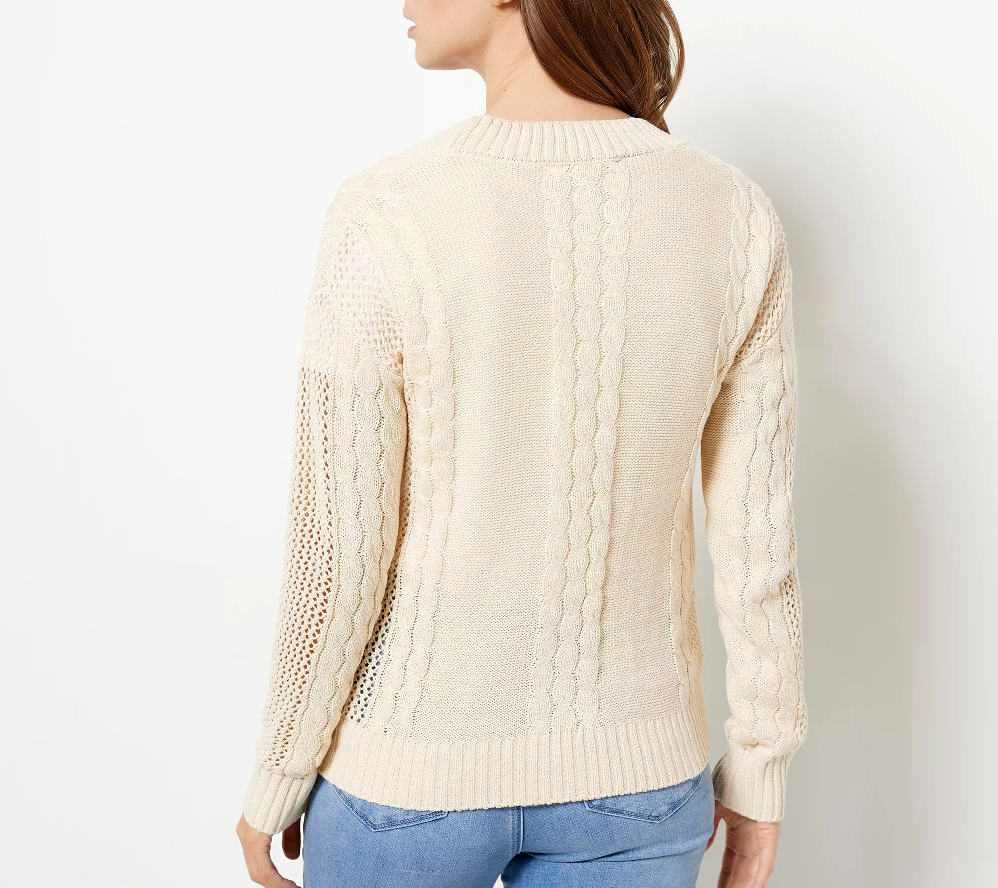 Laurie Felt Cable Knit Cardigan with Button Closure
