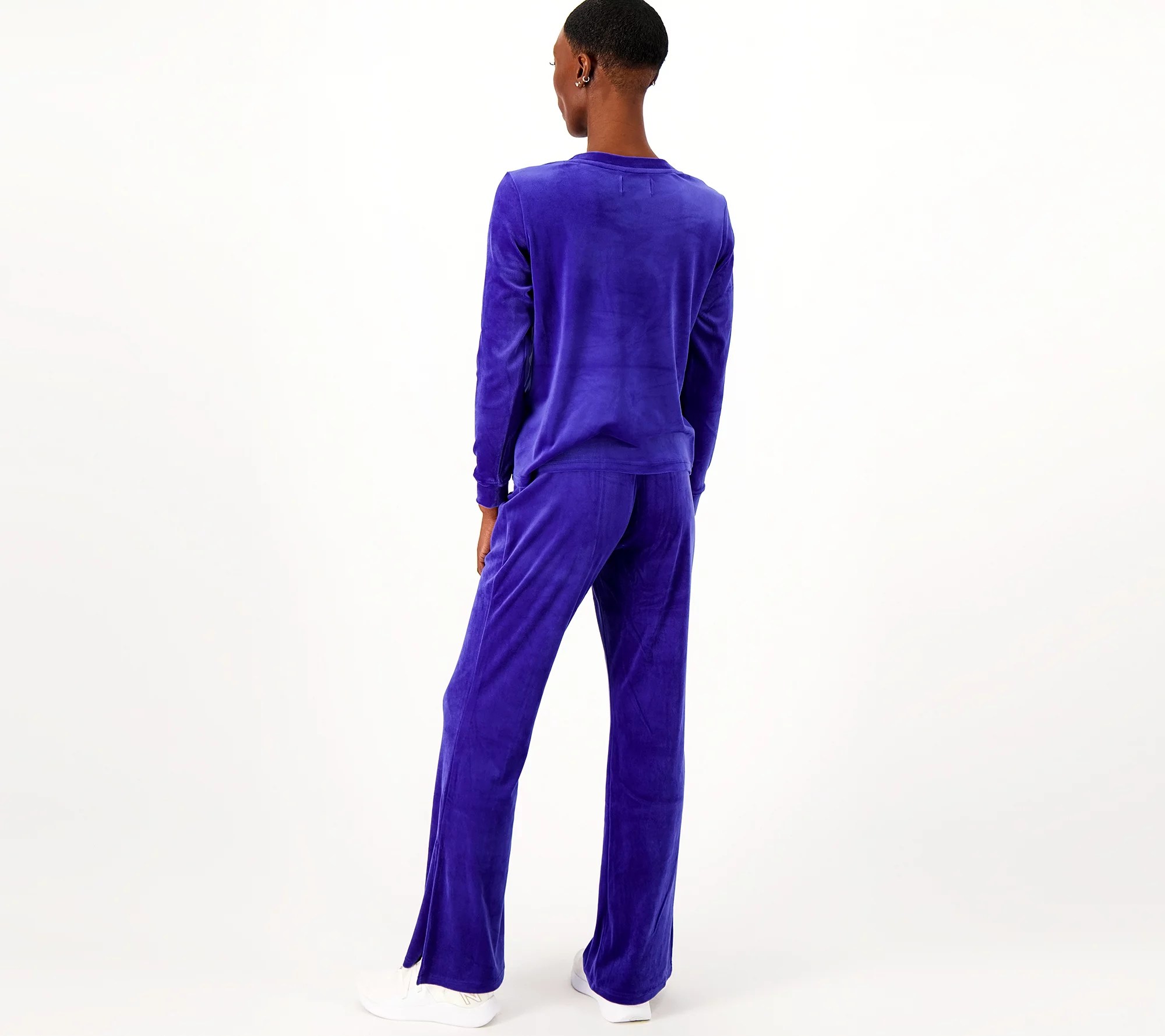 Juicy Couture Velvet Fleece Long Sleeve Crew Neck Top & Flare Pant