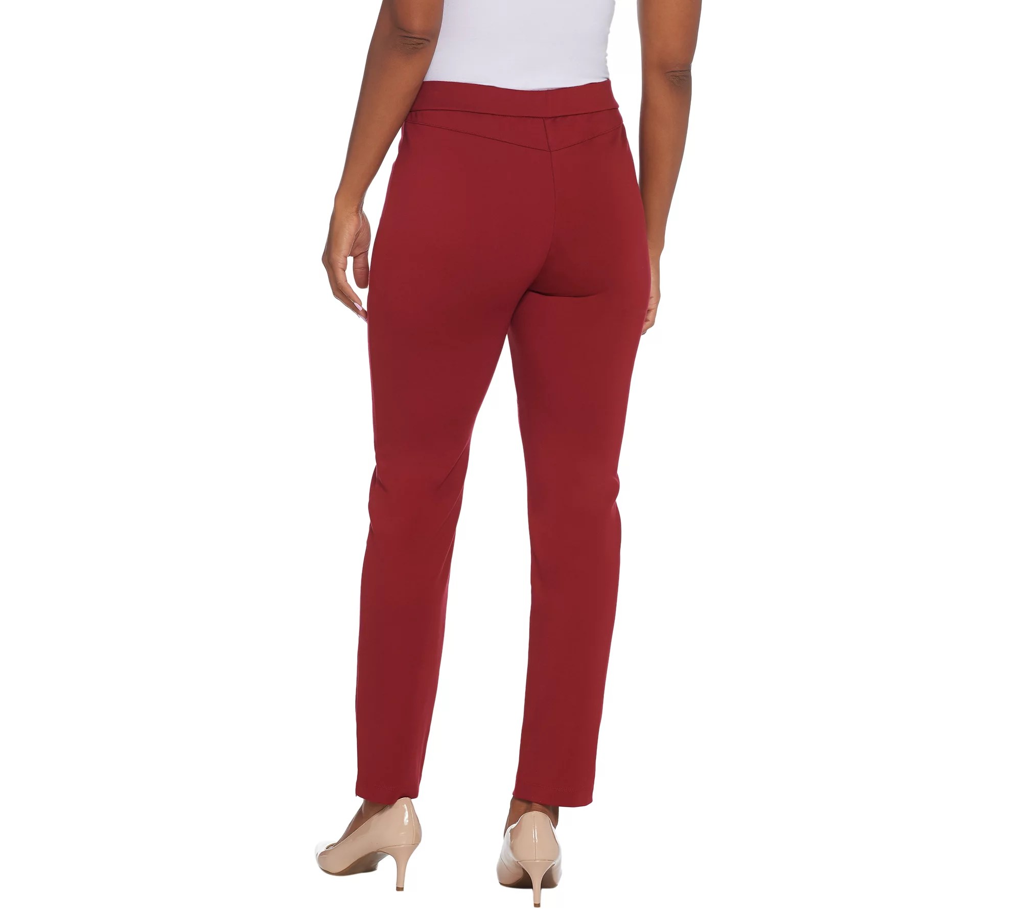 "As Is" Susan Graver Petite Ponte Knit PullOn Slim Leg Pants