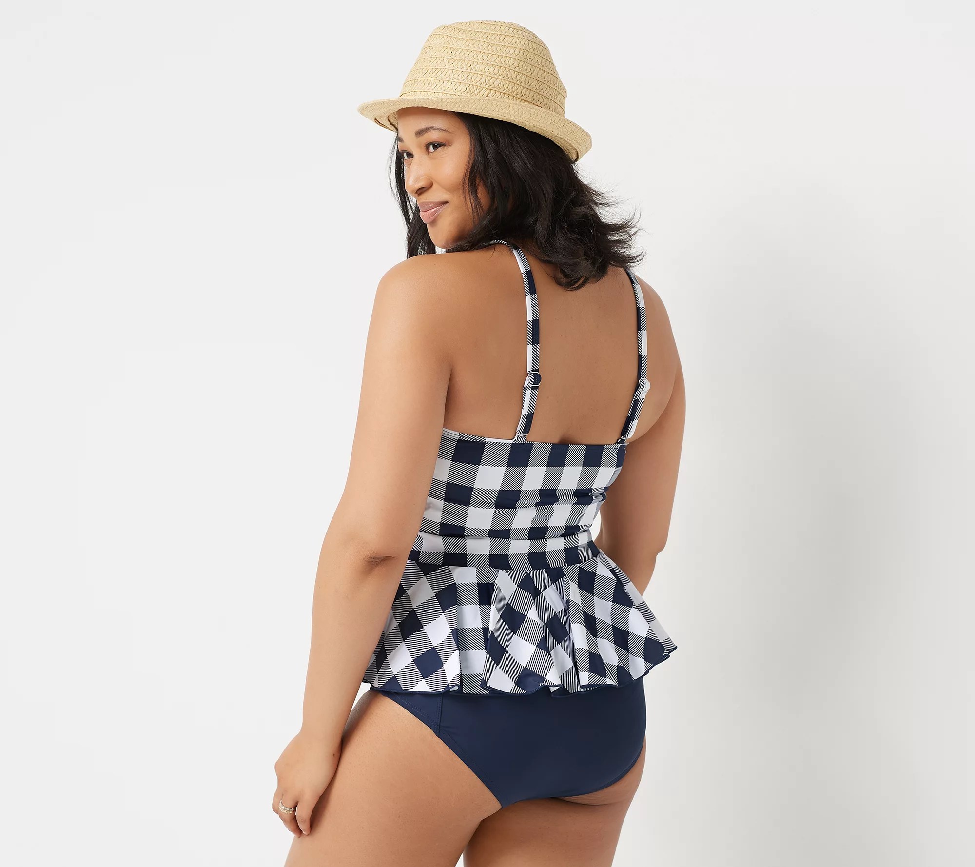G.I.L.I. Swim Peplum Tankini with HighWaisted Bottoms
