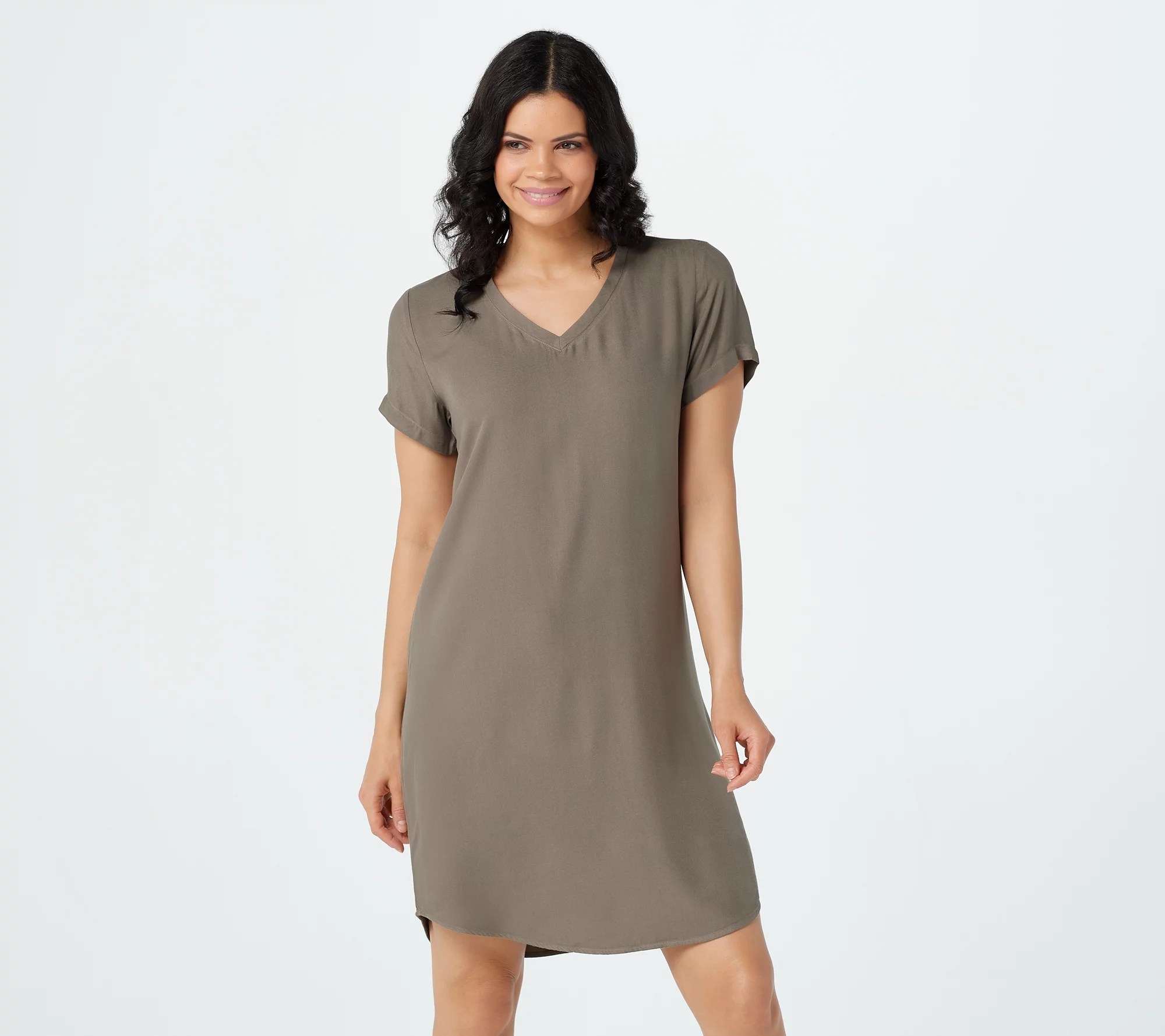 Side Stitch VNeck TShirt Dress
