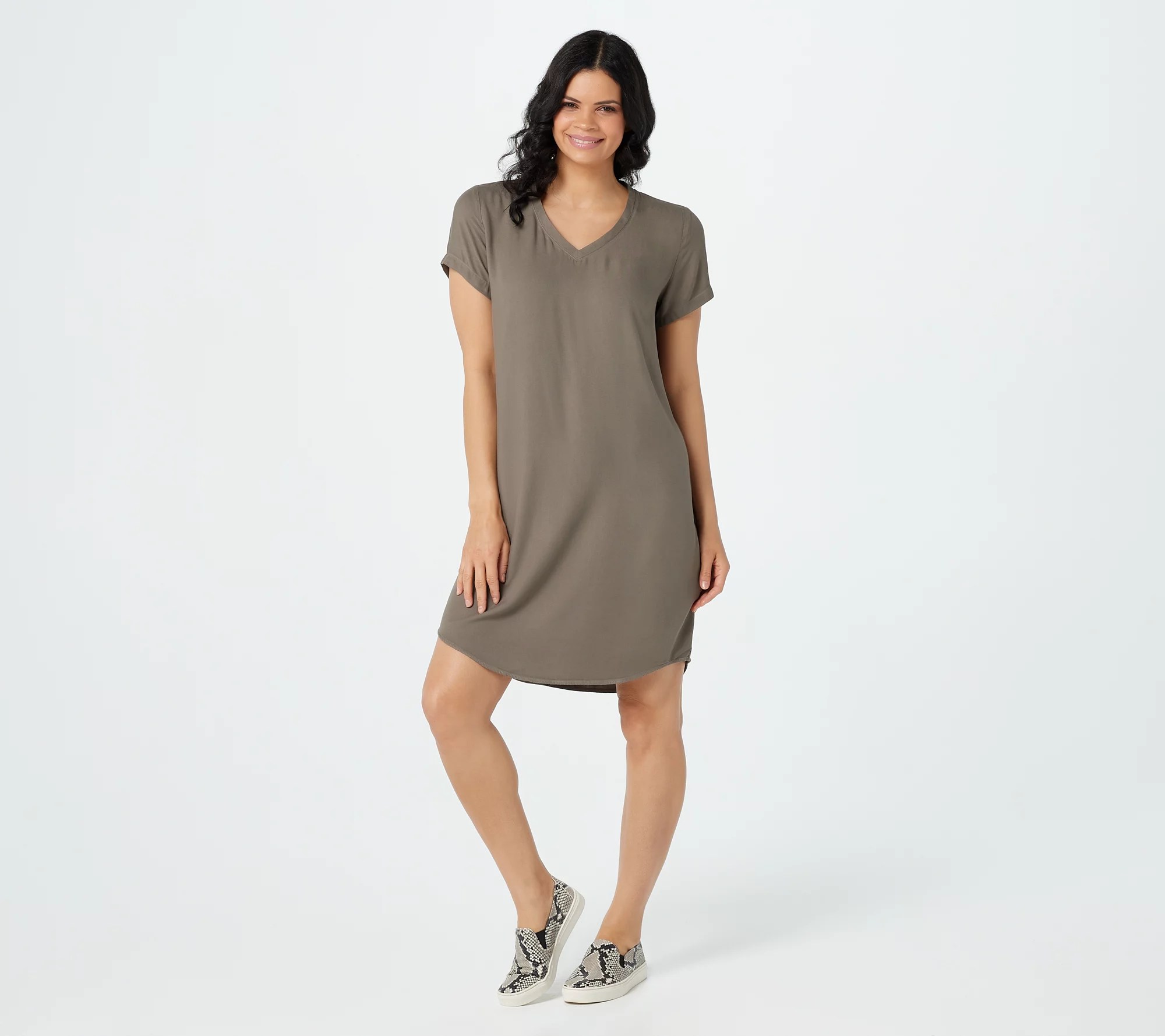 Side Stitch VNeck TShirt Dress