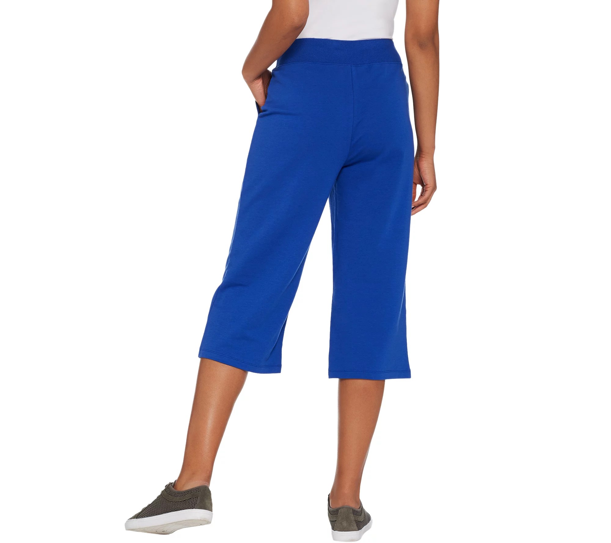"As Is" Denim & Co. Active PullOn Wide Leg Knit Capri Pants