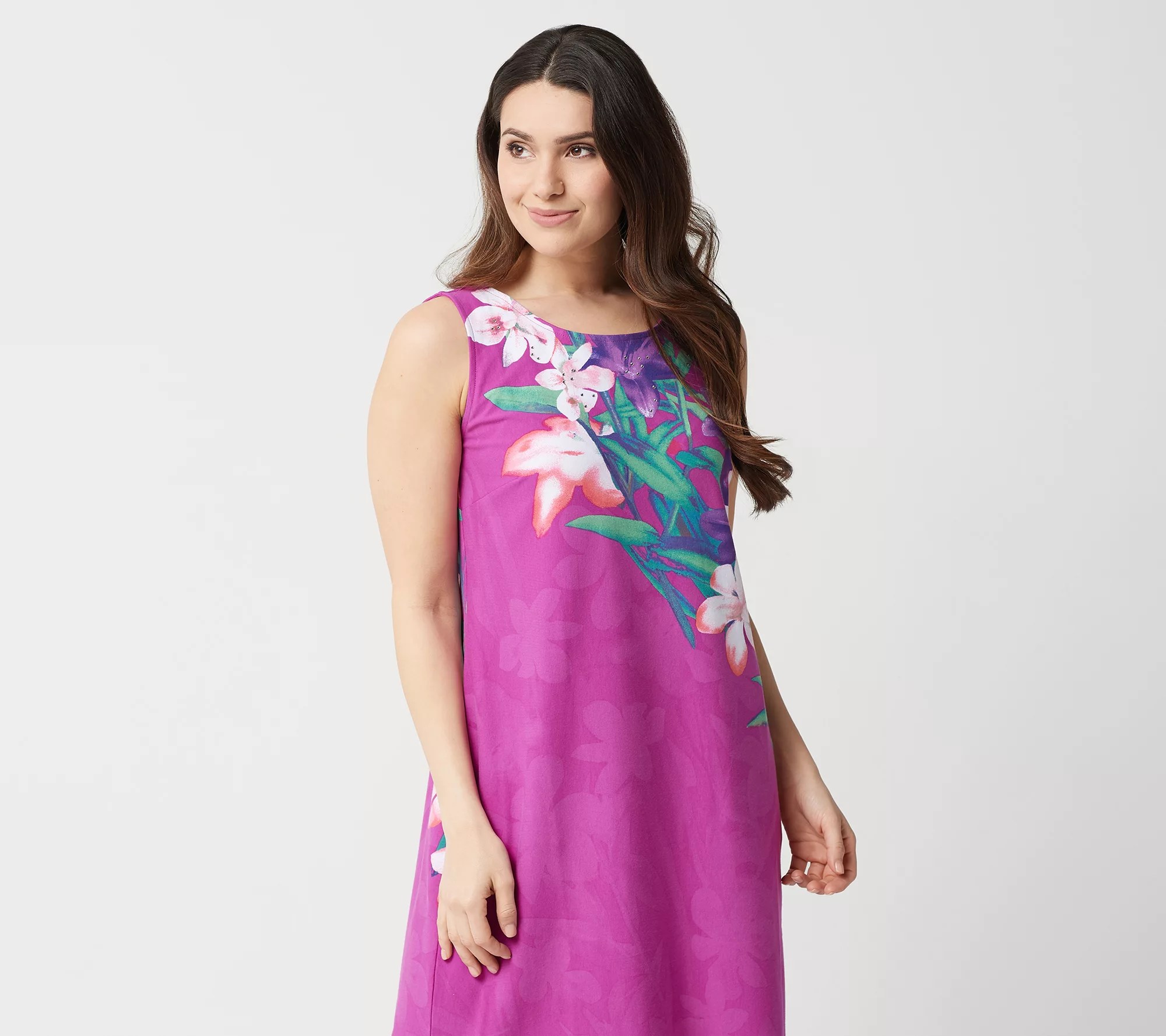 Quacker Factory Regular Floral Printed Knit Maxi Dress