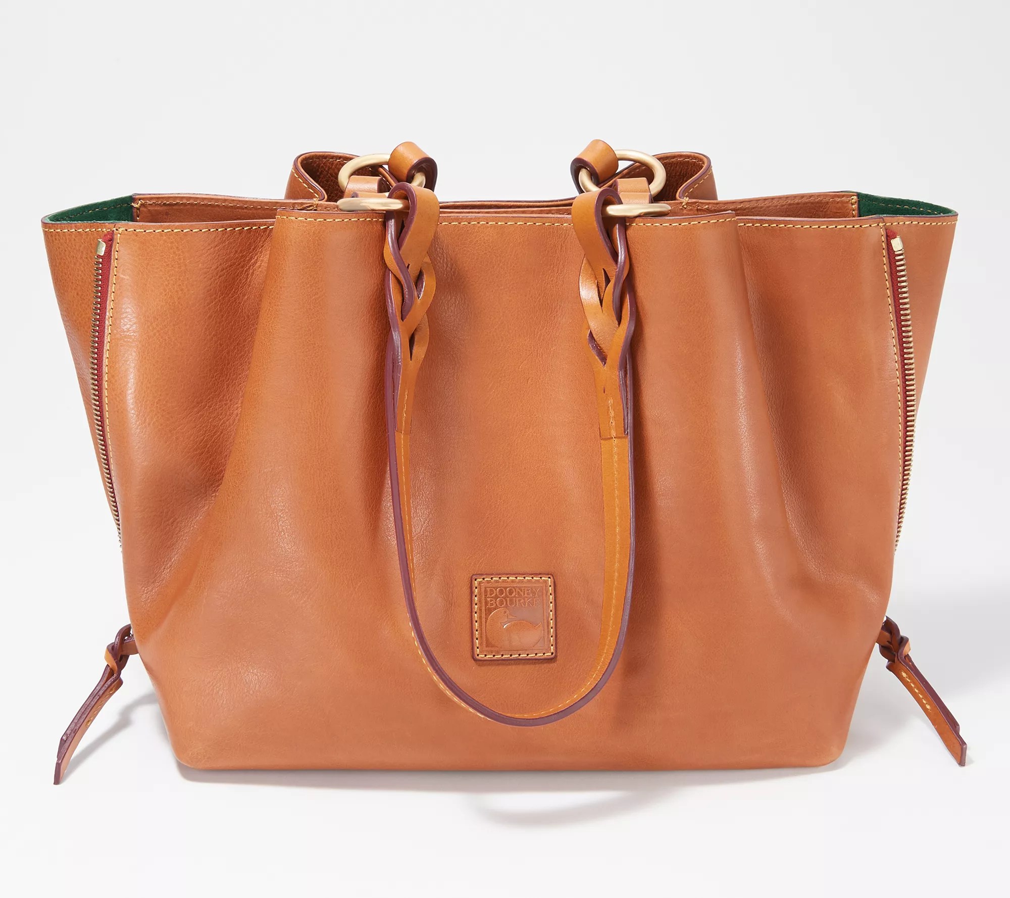 Dooney & Bourke Florentine Leather Large Zip Barlow Satchel