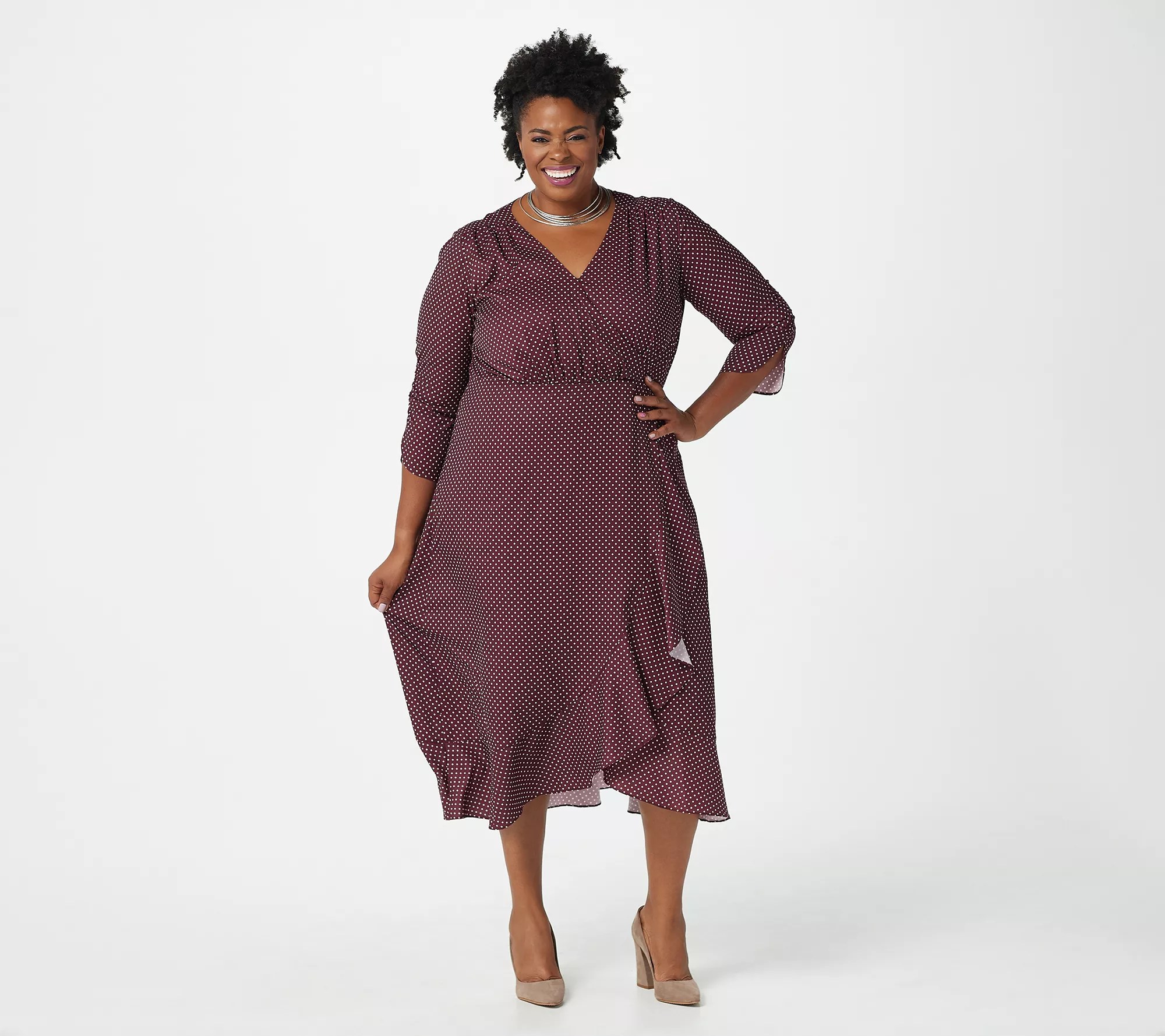 StyleList by Micaela Regular Printed Faux Wrap Dress