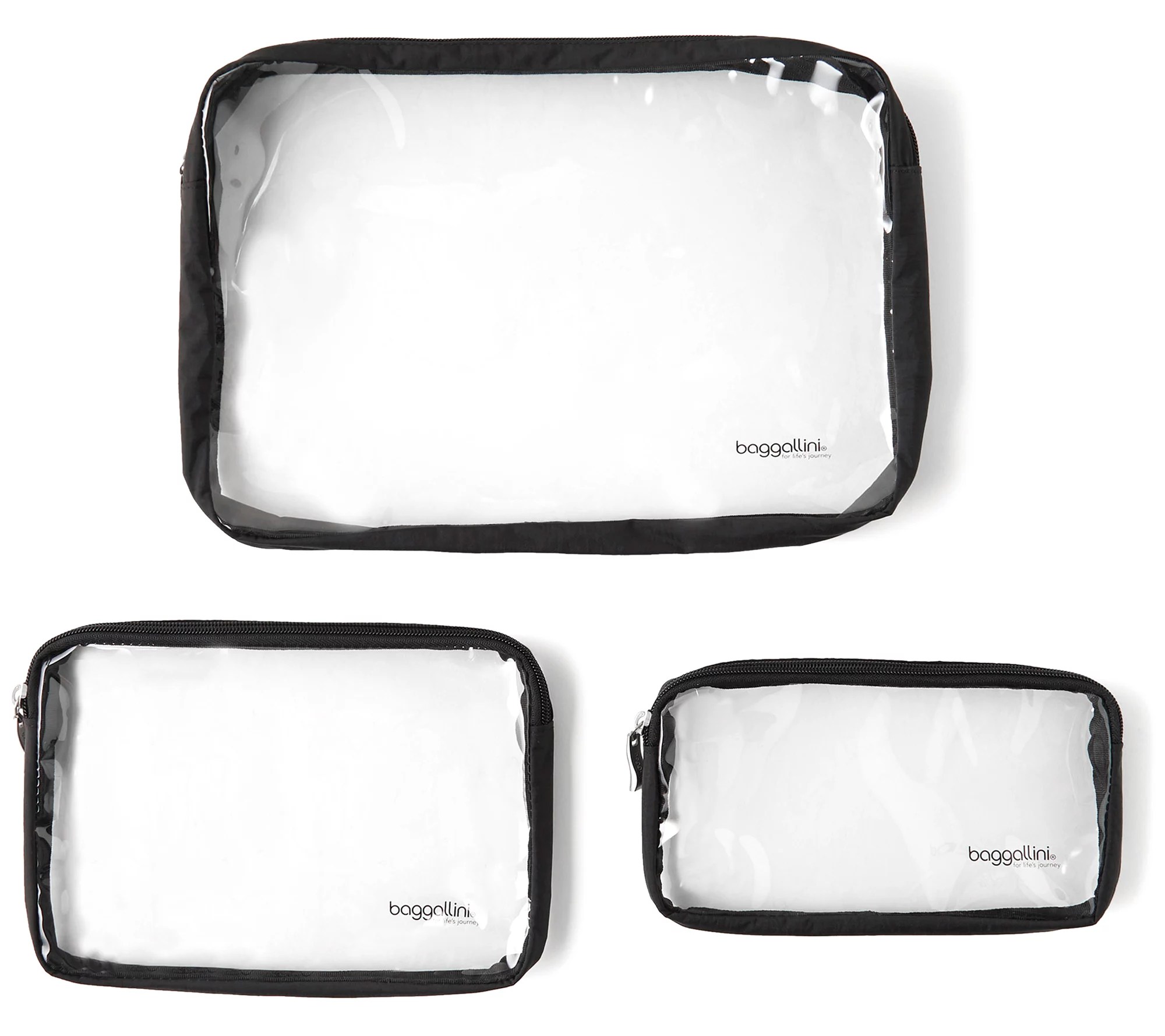 baggallini Set of 3 Clear Travel Pouches