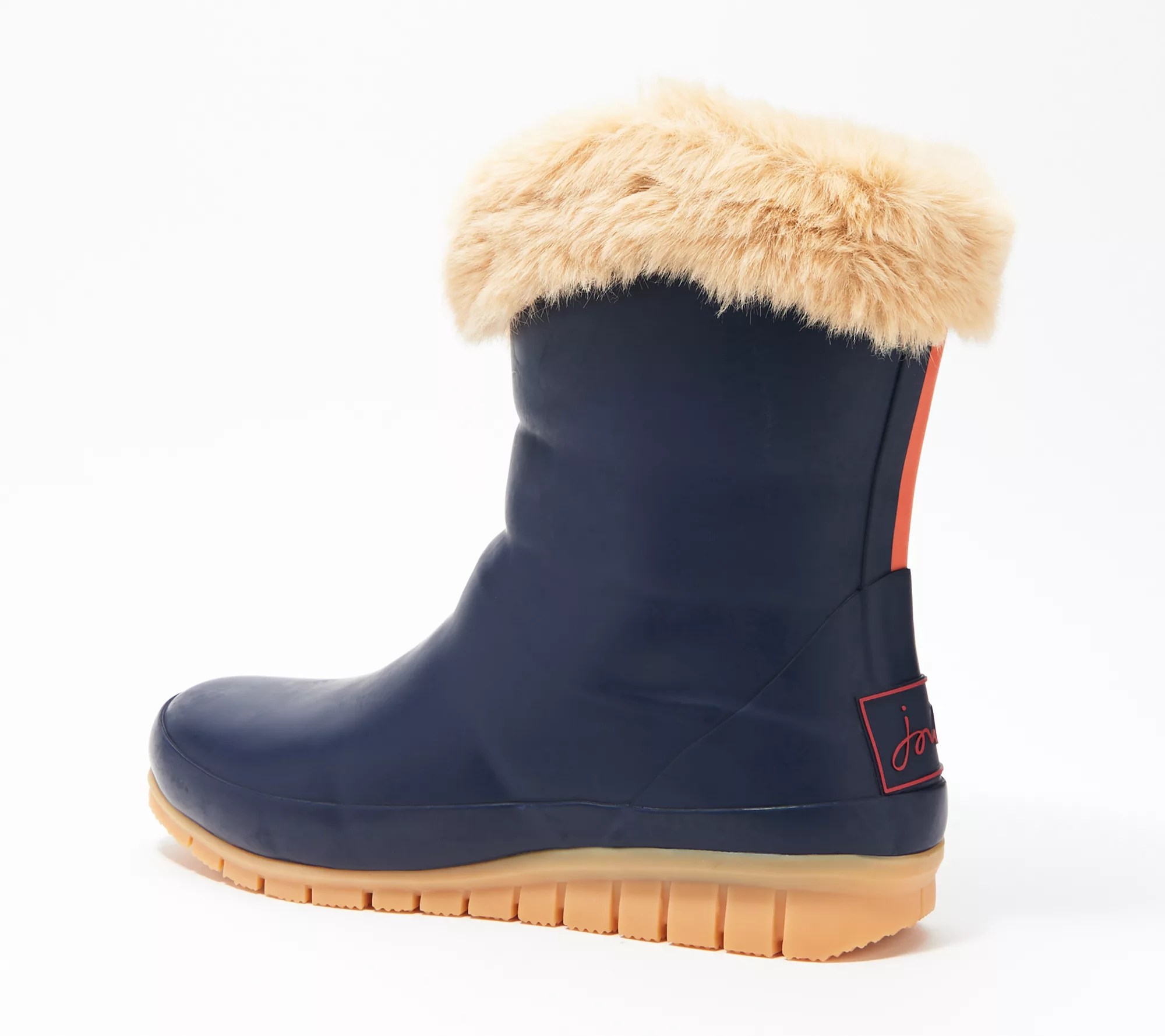 Joules Mid Faux Fur Rain Boots Chilton