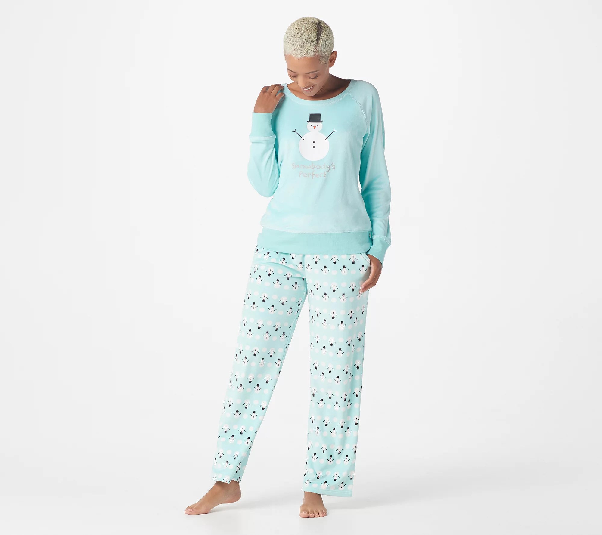 MUK LUKS Plush Velour Novelty Pajama Set