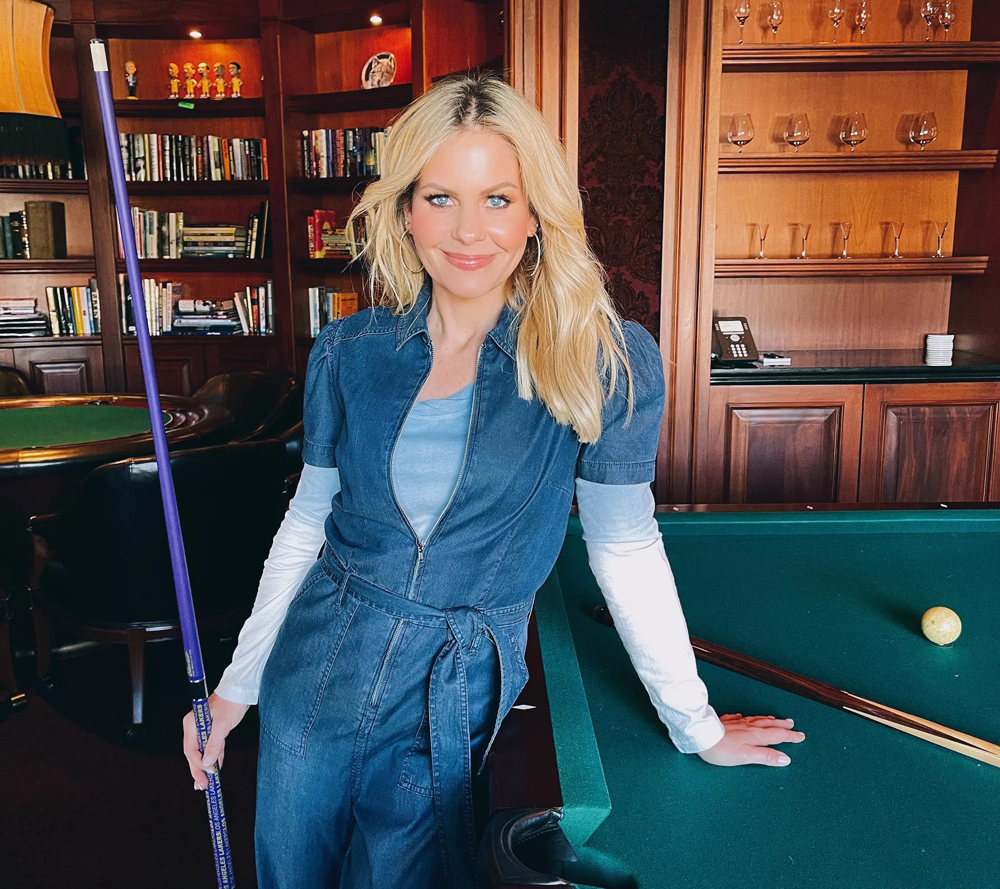 Candace Cameron Bure ShortSleeve Tencel Denim Jumpsuit