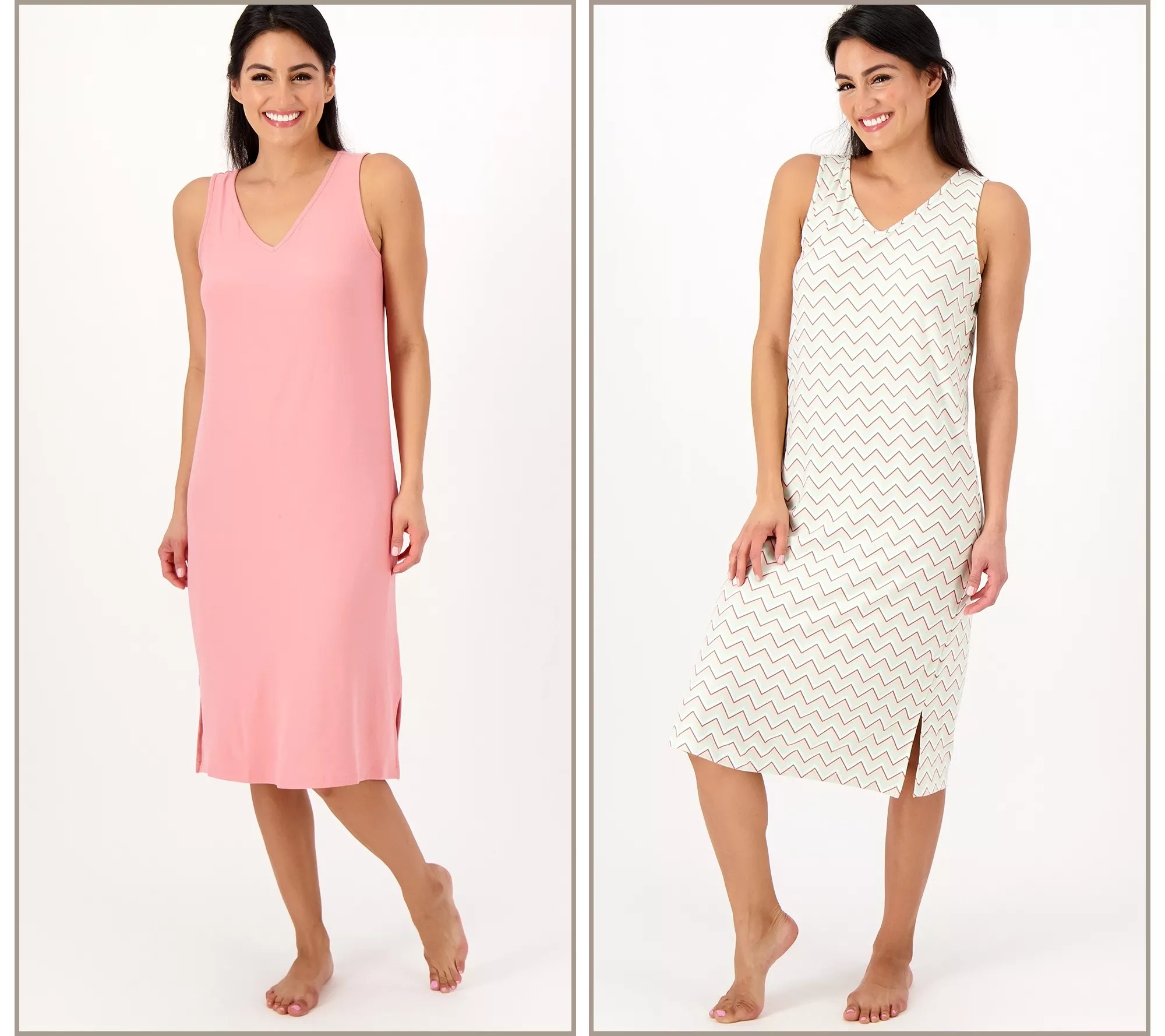 MUK LUKS Petite Set of Two Cloud Knit Midi Dresses