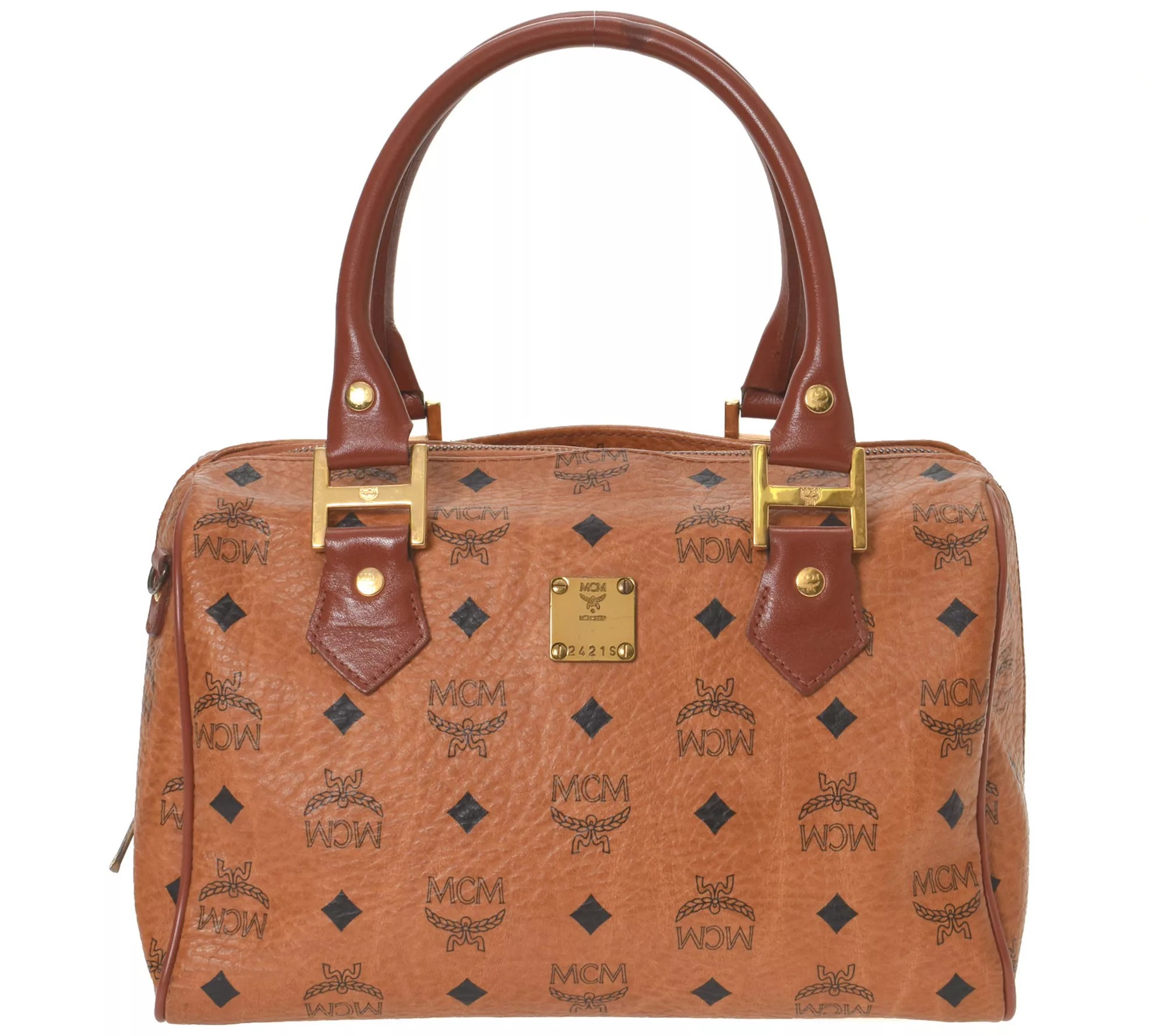 PreOwned MCM Visetos Boston Bag
