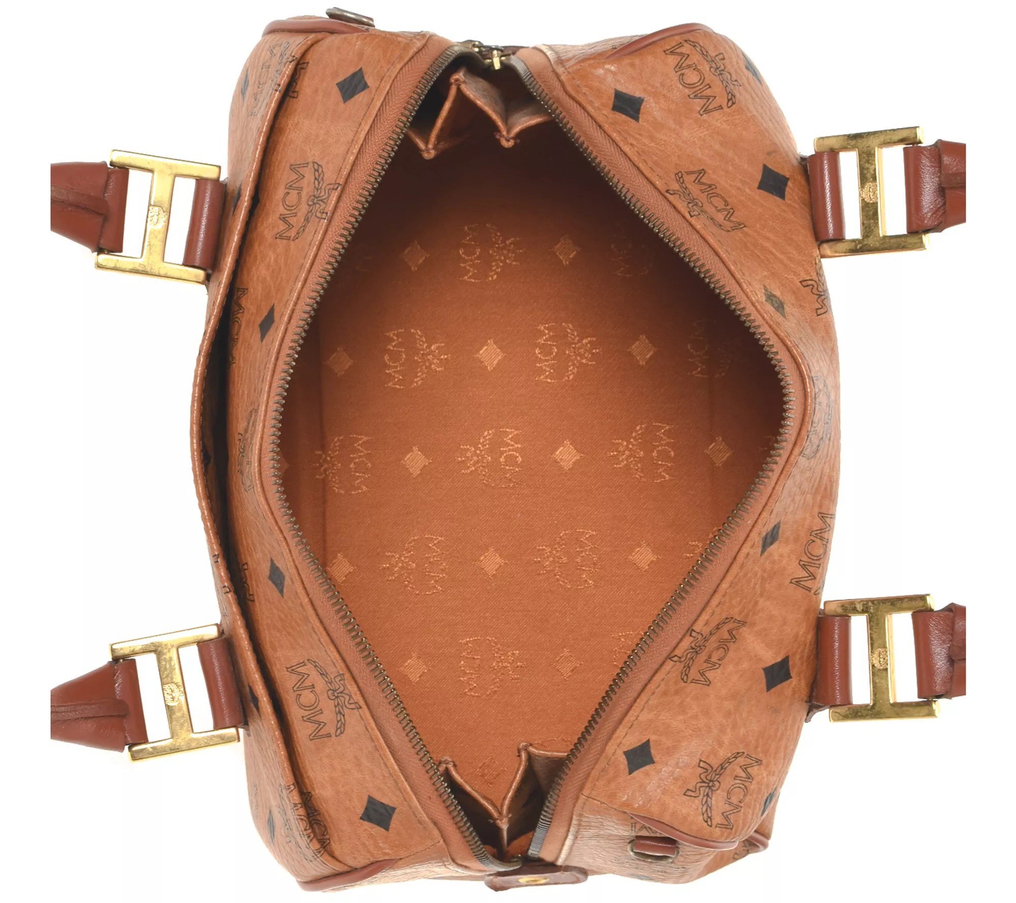 PreOwned MCM Visetos Boston Bag