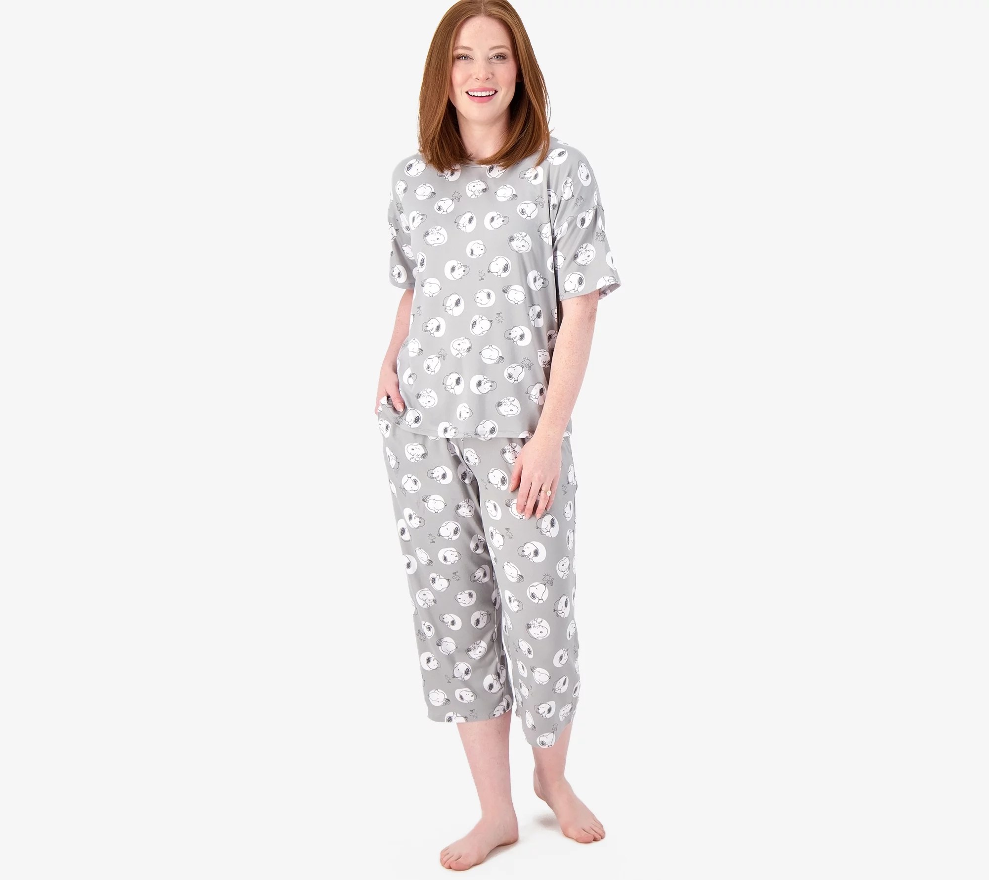 Disney & Friends Cozy Jersey Boxy Tee & Cropped Pants Pajama Set