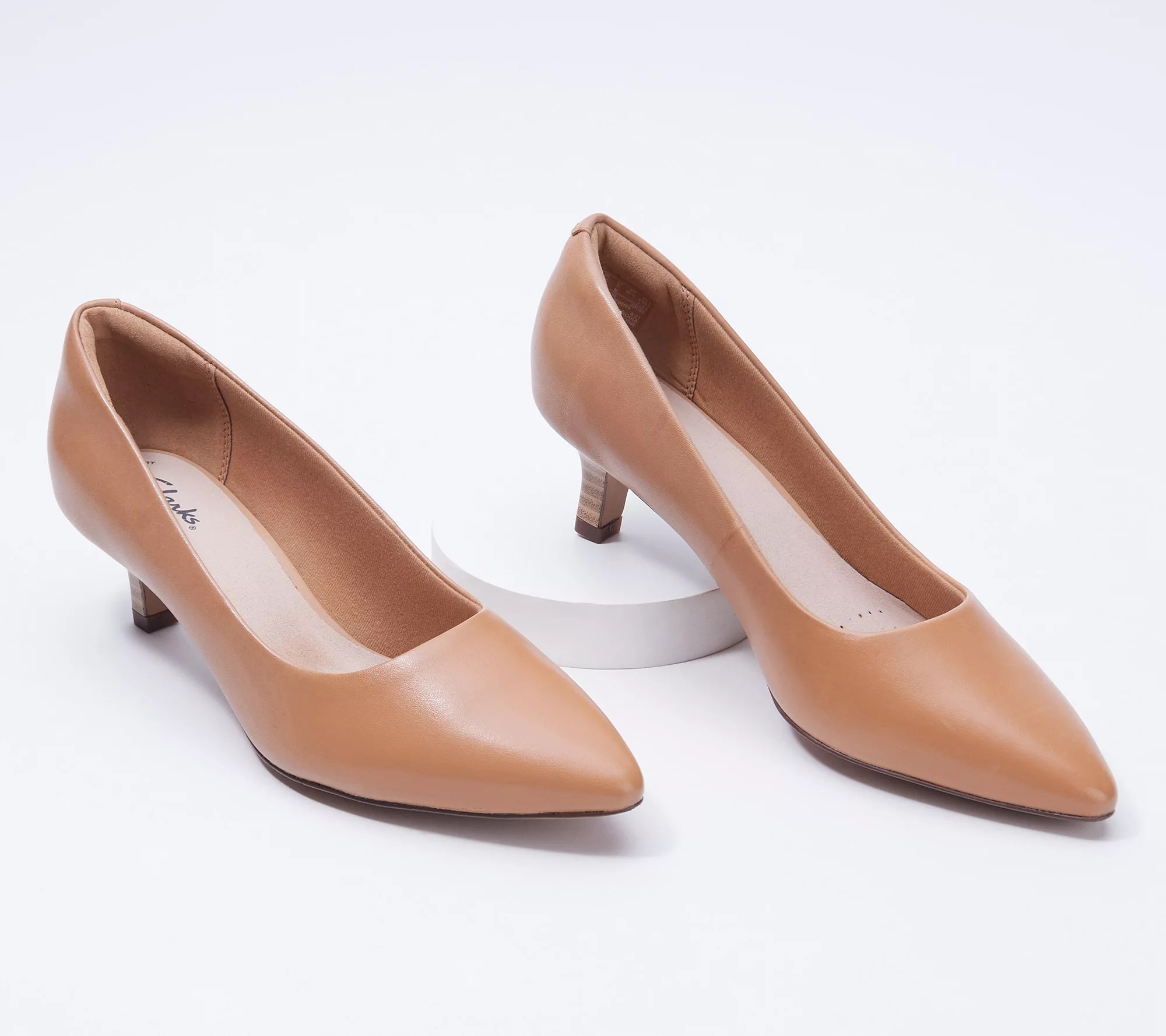 "As Is" Clarks Collection Leather MidHeel Pumps Shondrah Jade