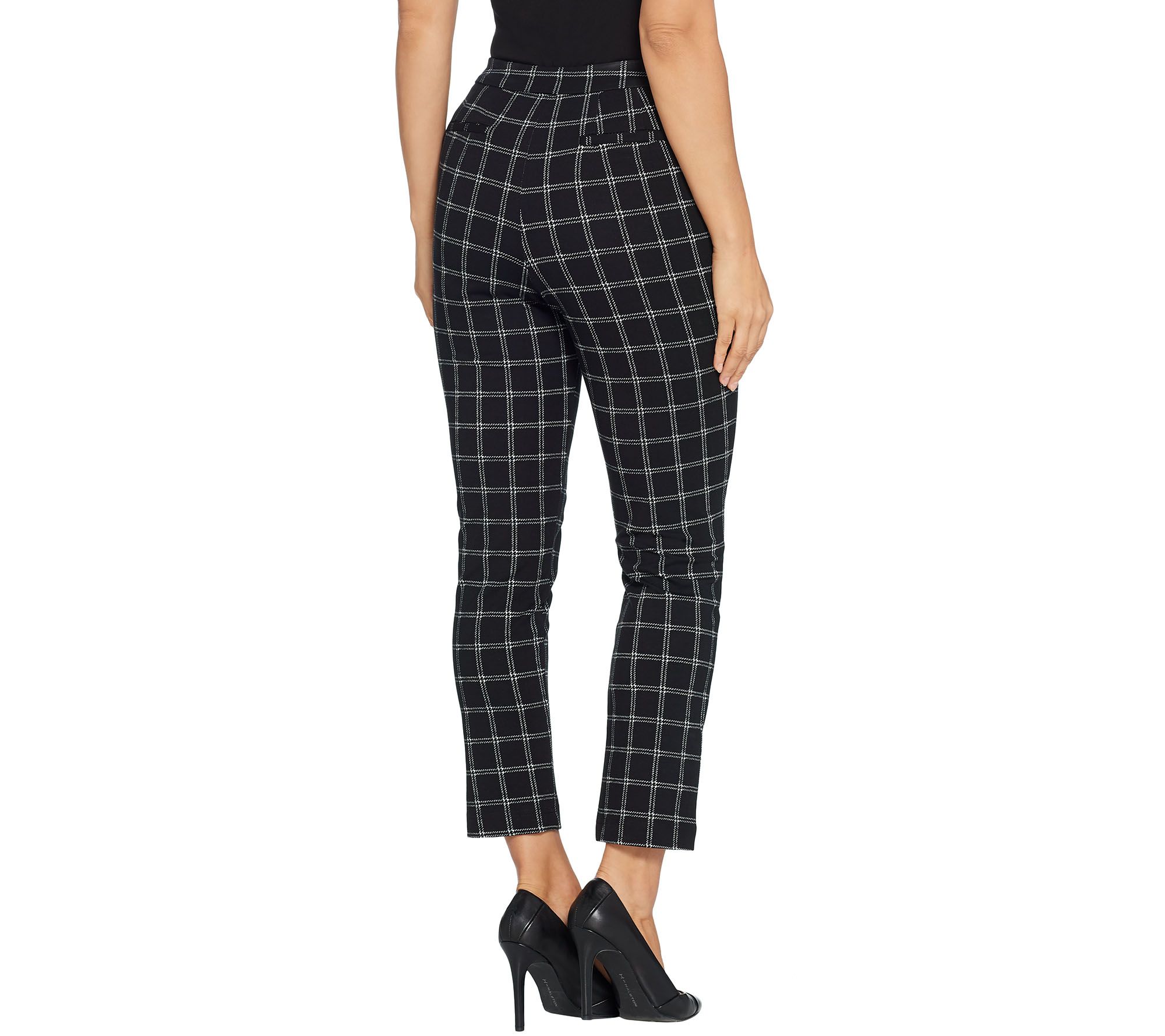 "As Is" Joan Rivers Petite Length Signature Print Ankle Pants