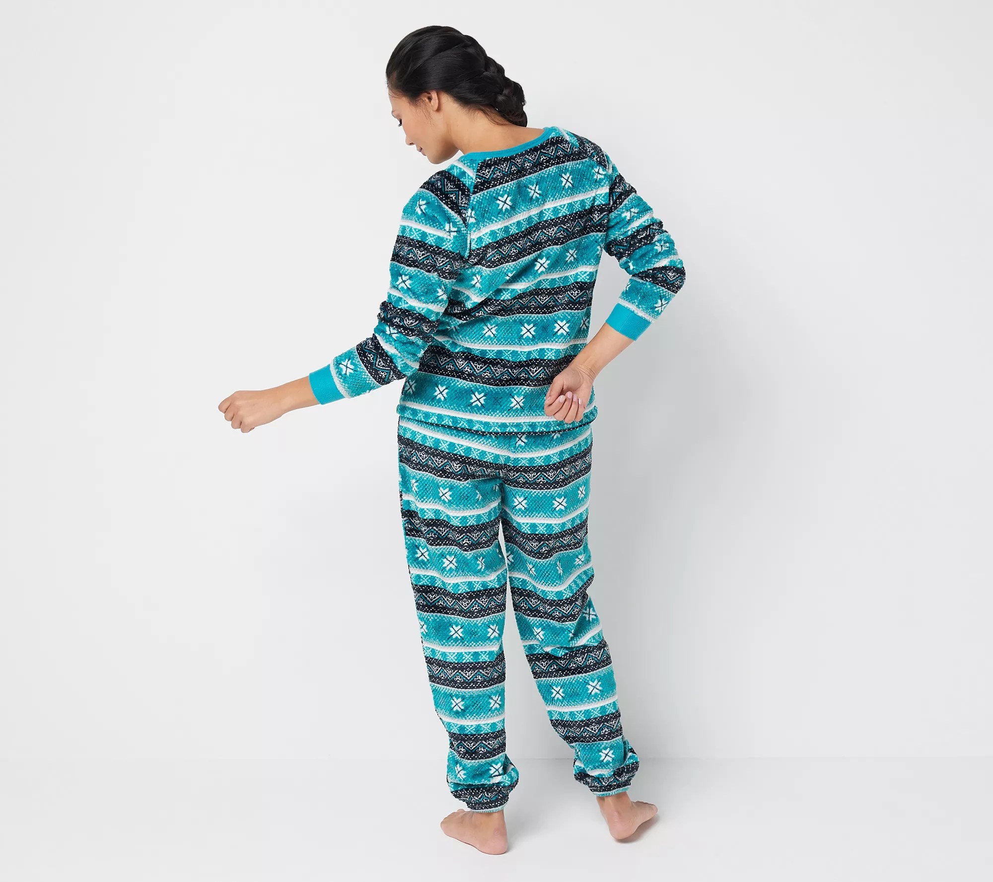 MUK LUKS Textured Plush Novelty Pajama Set