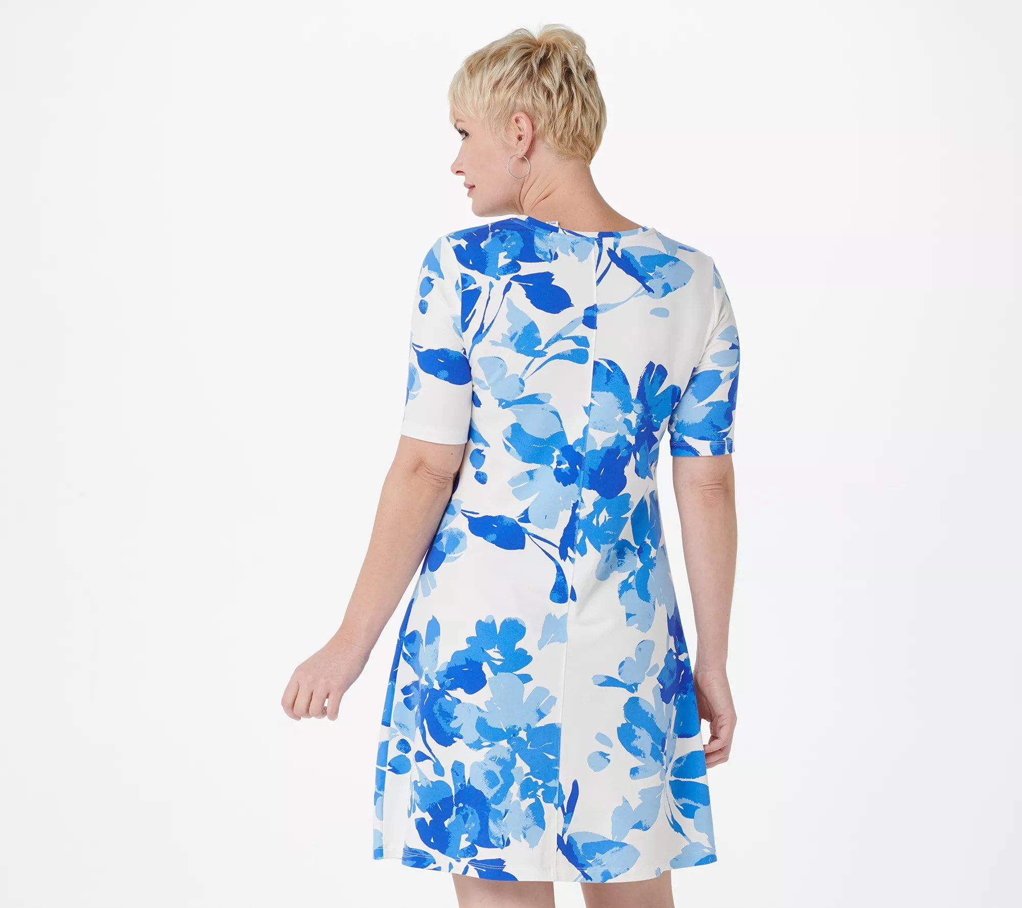 Isaac Mizrahi Live! Engineered Floral Knit Fit and Flare Dress