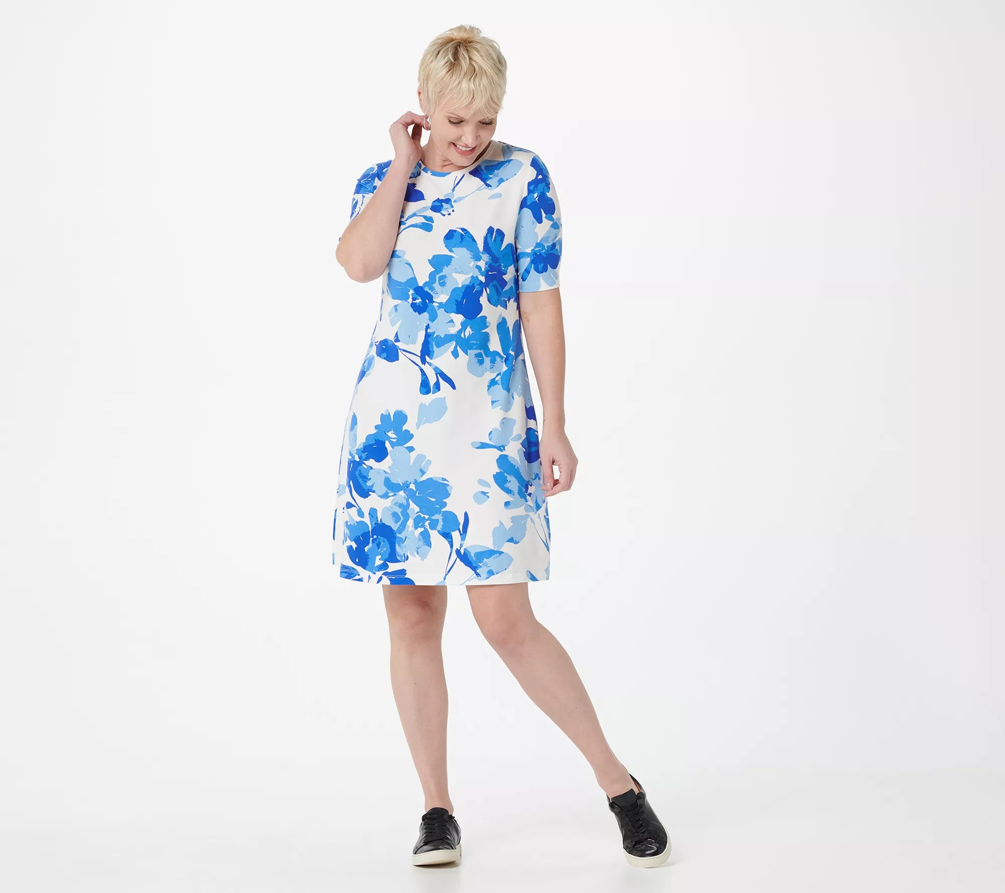 Isaac Mizrahi Live! Engineered Floral Knit Fit and Flare Dress