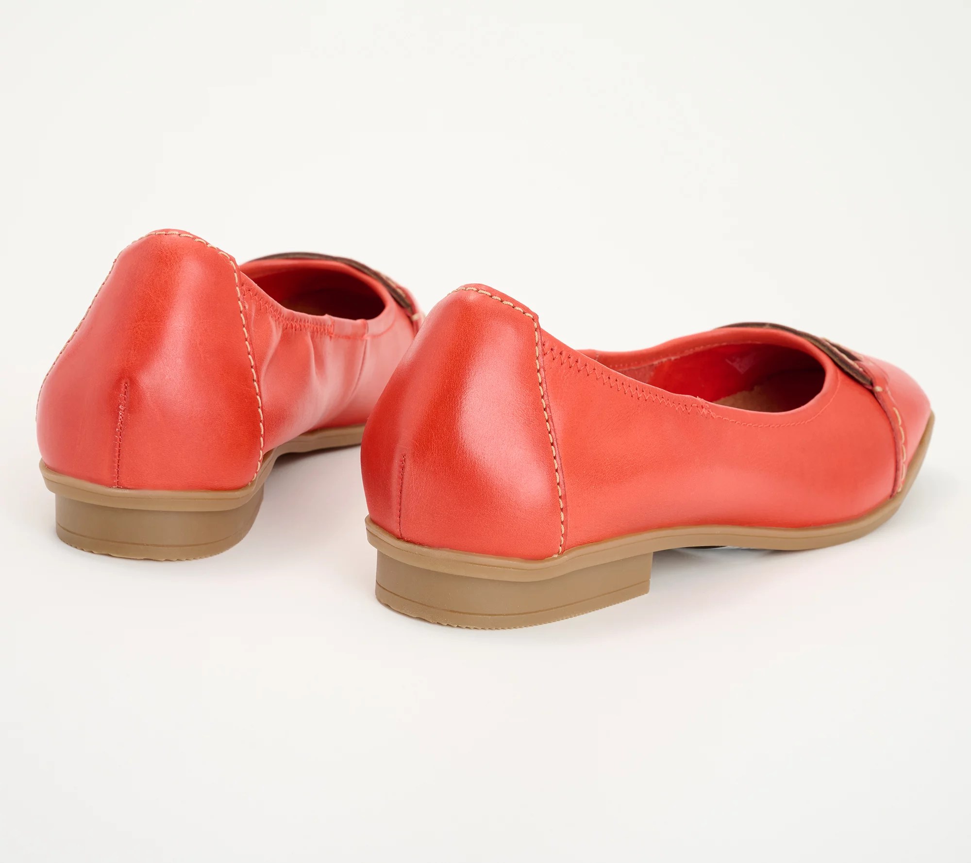 "As Is" Clarks Collection Leather Ballet Flats Lyrical Rhyme