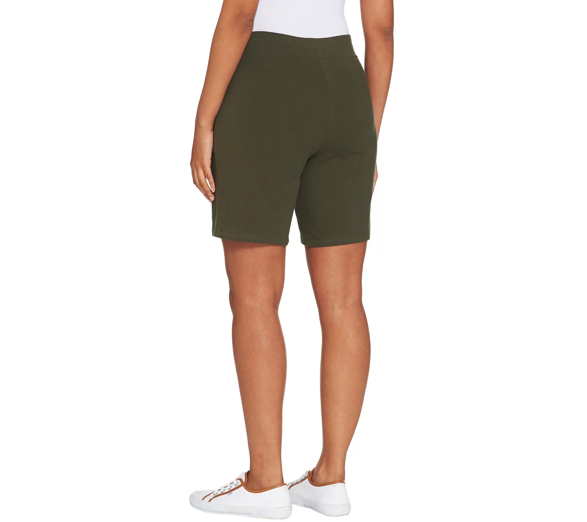 "As Is" Denim & Co. Active Duo Stretch Shorts with Pintuck Detail